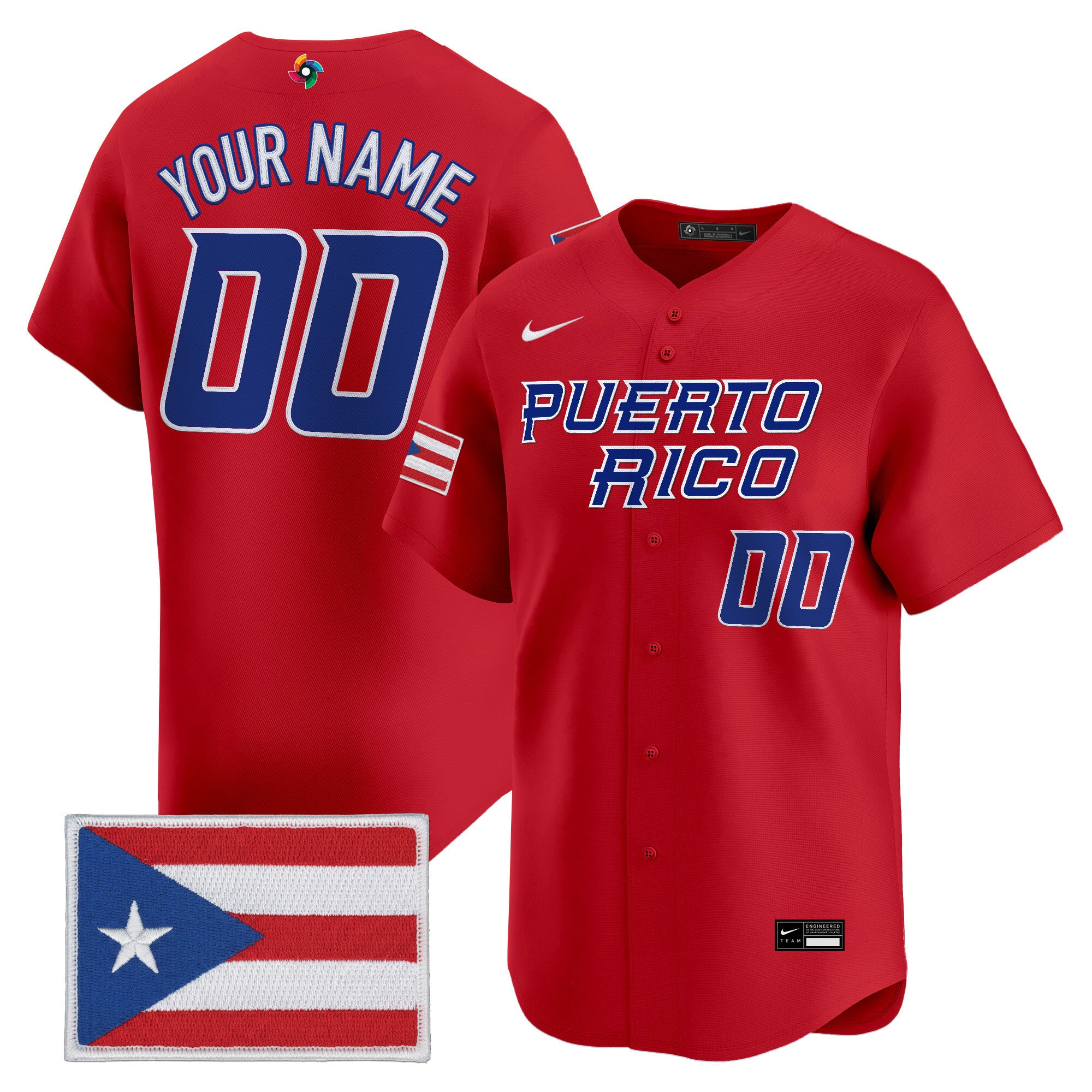 Team Puerto Rico World Baseball Classic Vapor Premier Custom Jersey - 2026 Roster - All Stitched