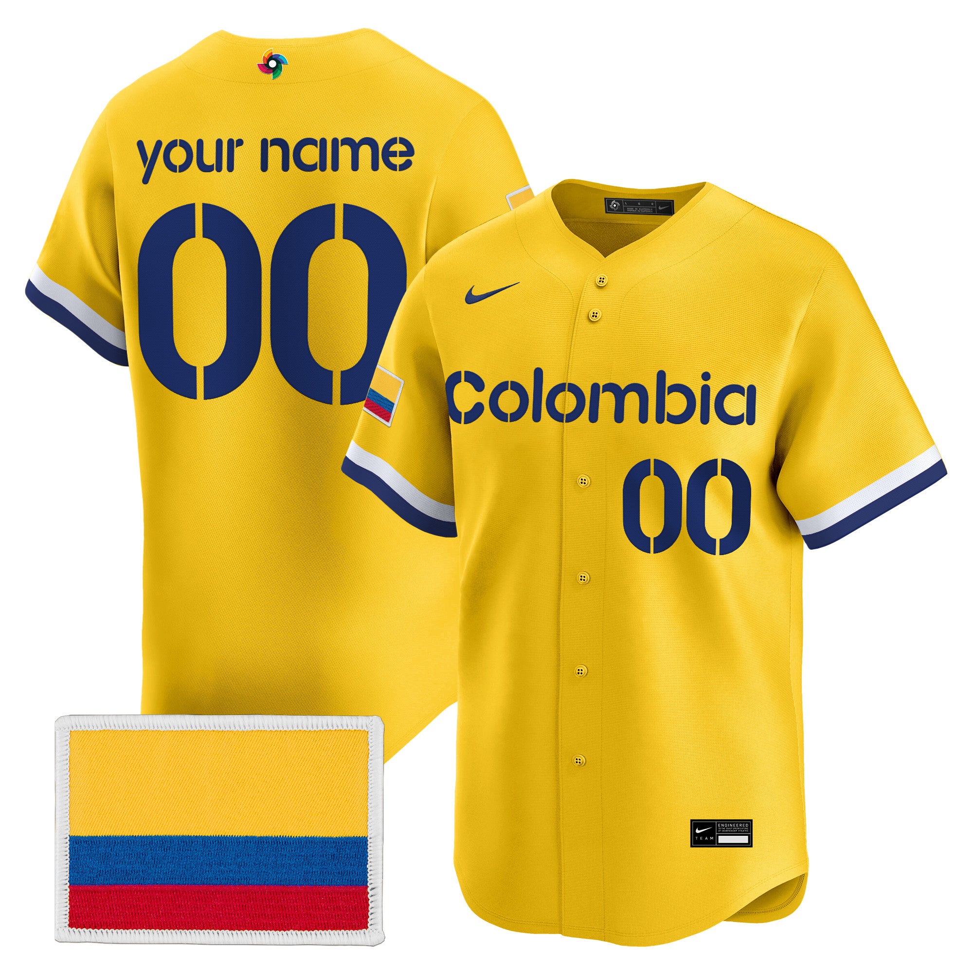 Team Colombia 2026 World Baseball Classic Vapor Premier Custom Jersey - All Stitched