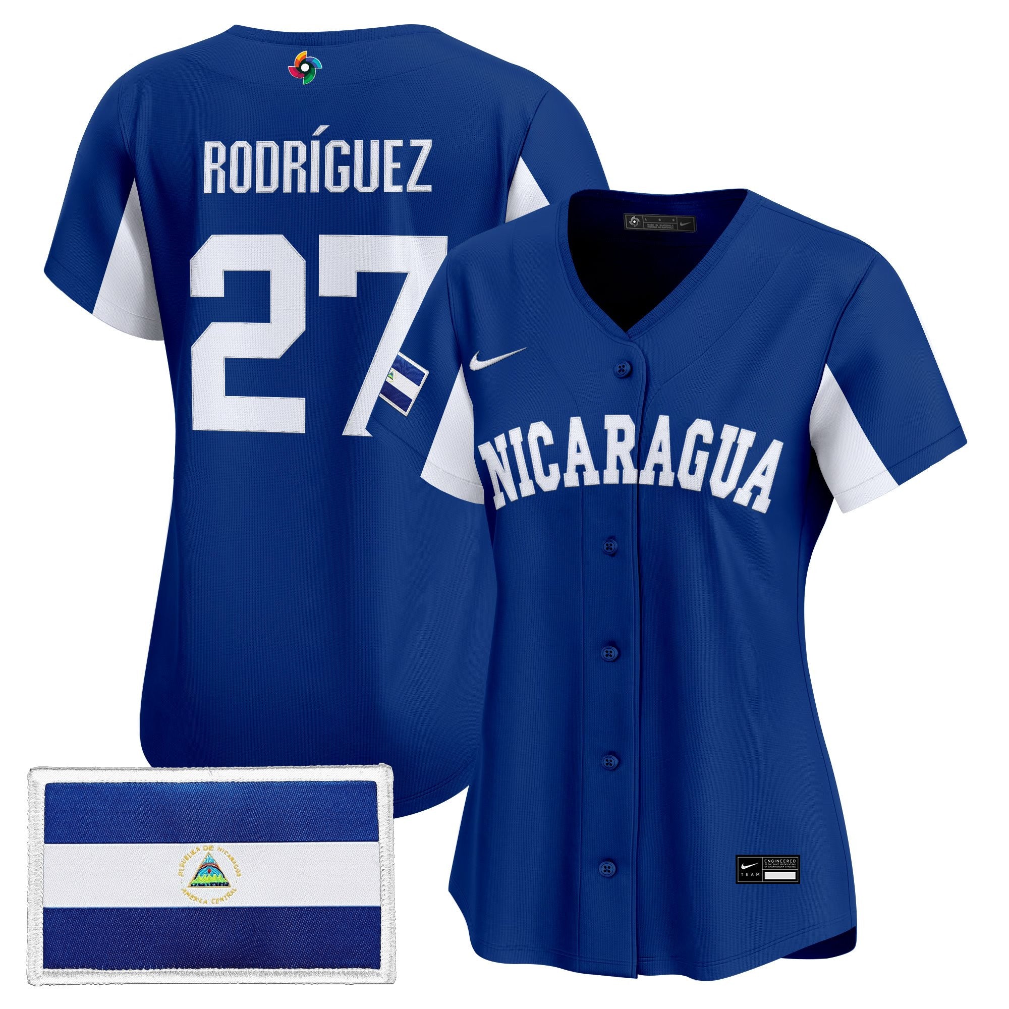 Women's Team Nicaragua 2026 World Baseball Classic Vapor Premier Jersey - All Stitched