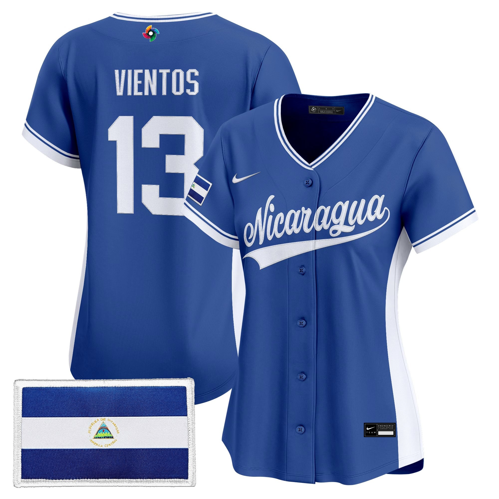 Women's Team Nicaragua 2026 World Baseball Classic Vapor Premier Jersey - All Stitched