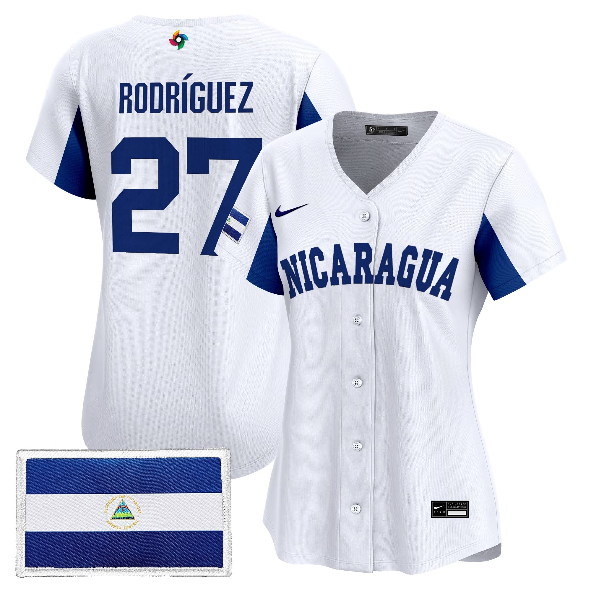 Women's Team Nicaragua 2026 World Baseball Classic Vapor Premier Jersey - All Stitched