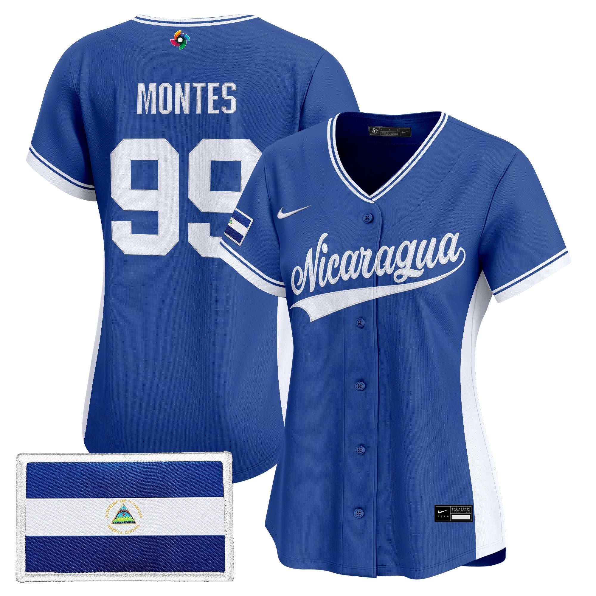 Women's Team Nicaragua 2026 World Baseball Classic Vapor Premier Jersey - All Stitched