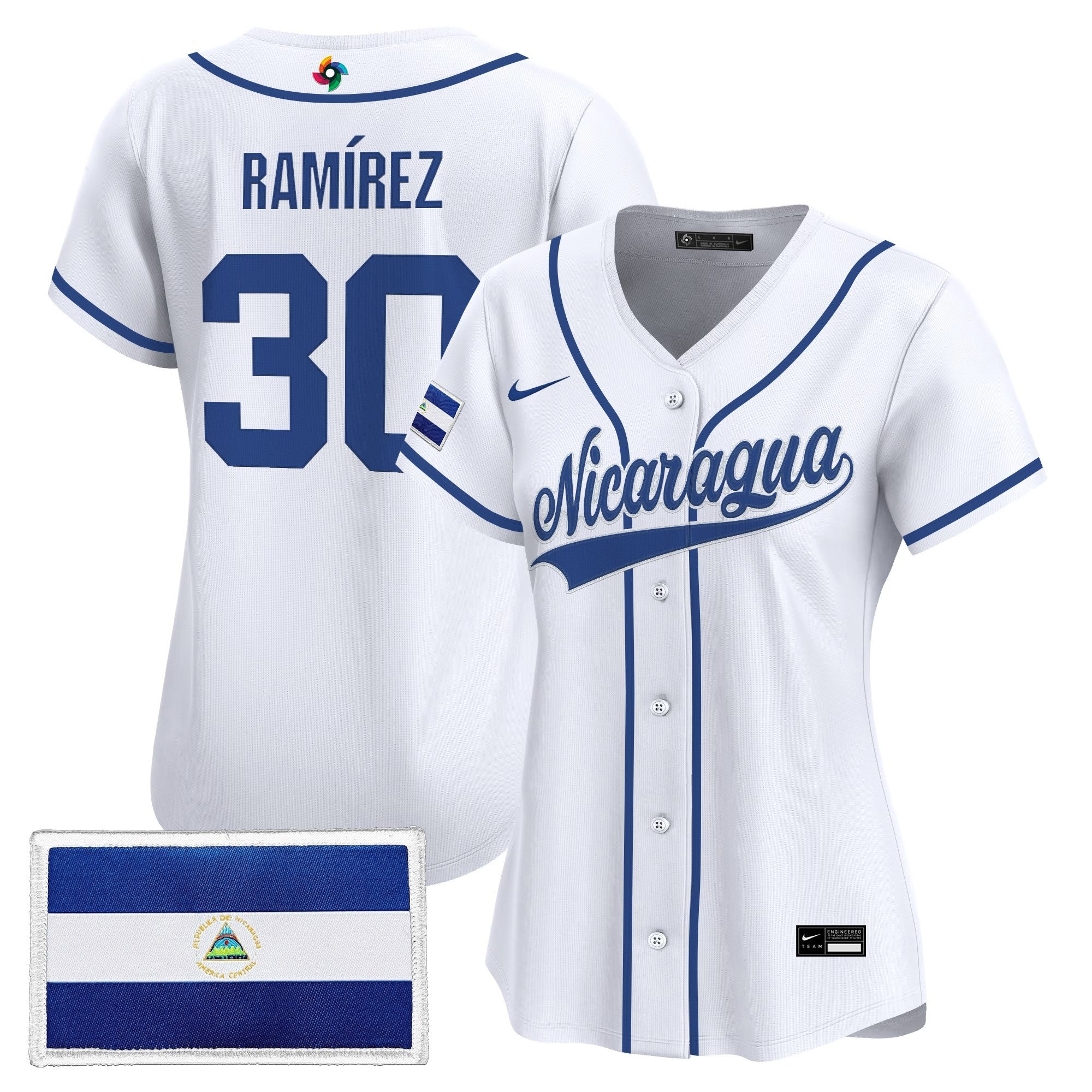Women's Team Nicaragua 2026 World Baseball Classic Vapor Premier Jersey - All Stitched