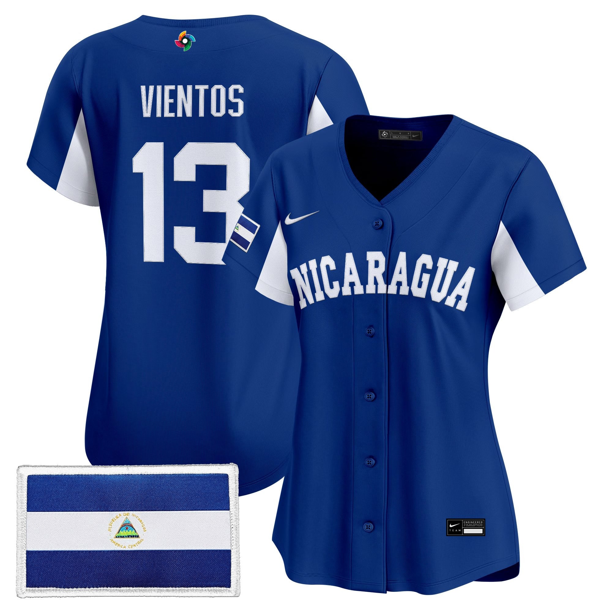 Women's Team Nicaragua 2026 World Baseball Classic Vapor Premier Jersey - All Stitched