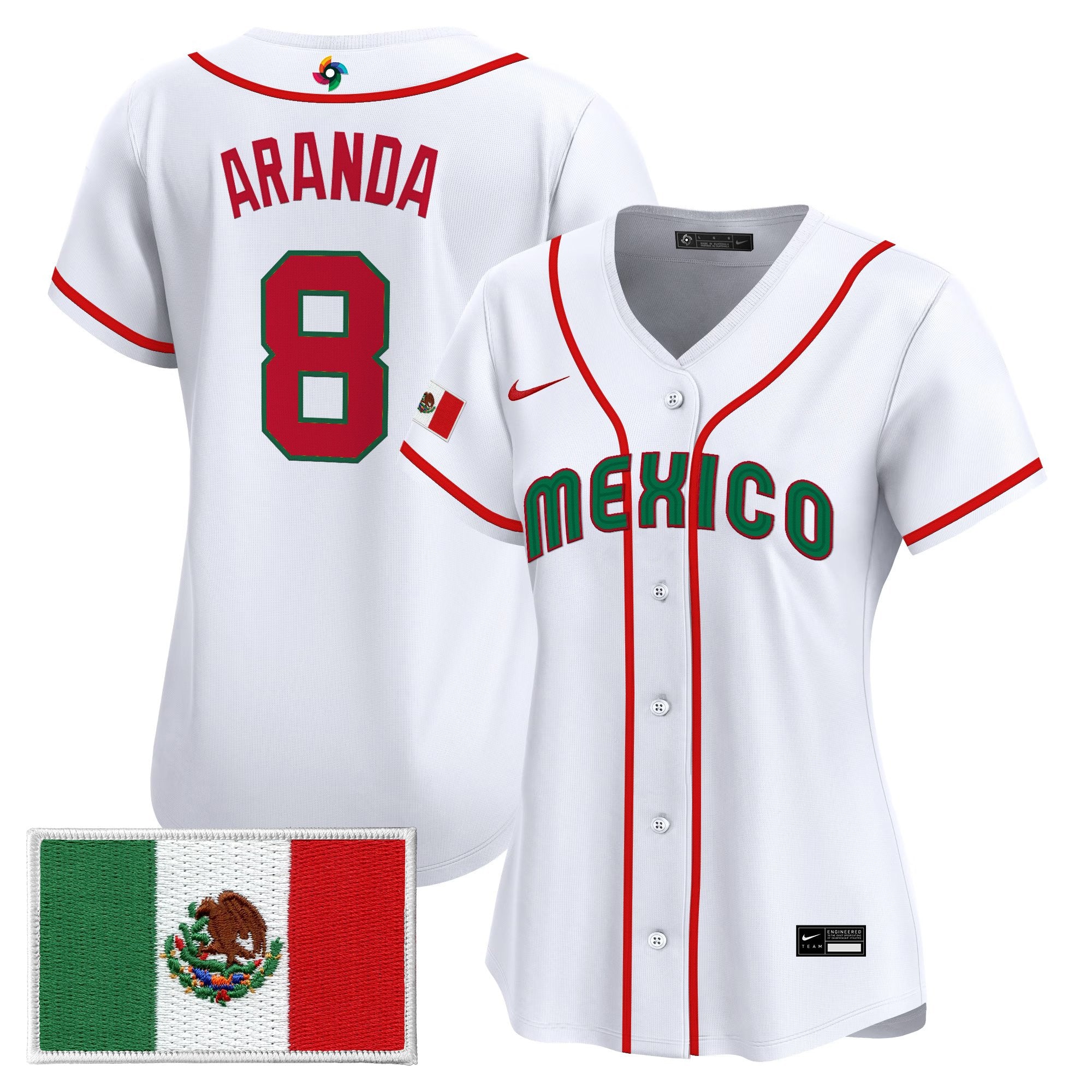 Women's Team Mexico World Baseball Classic Vapor Premier Jersey - All Stitched