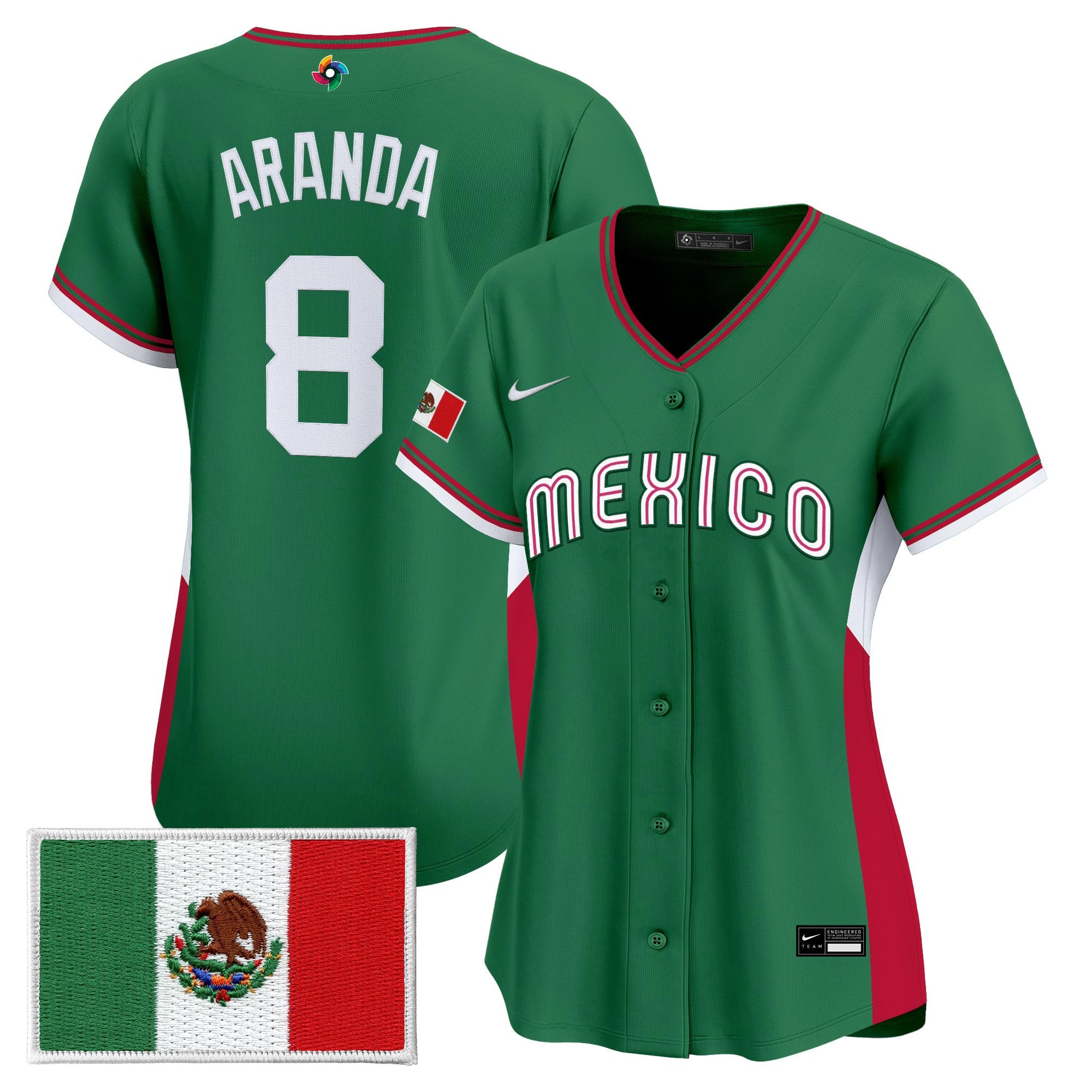 Women's Team Mexico World Baseball Classic Vapor Premier Jersey - All Stitched