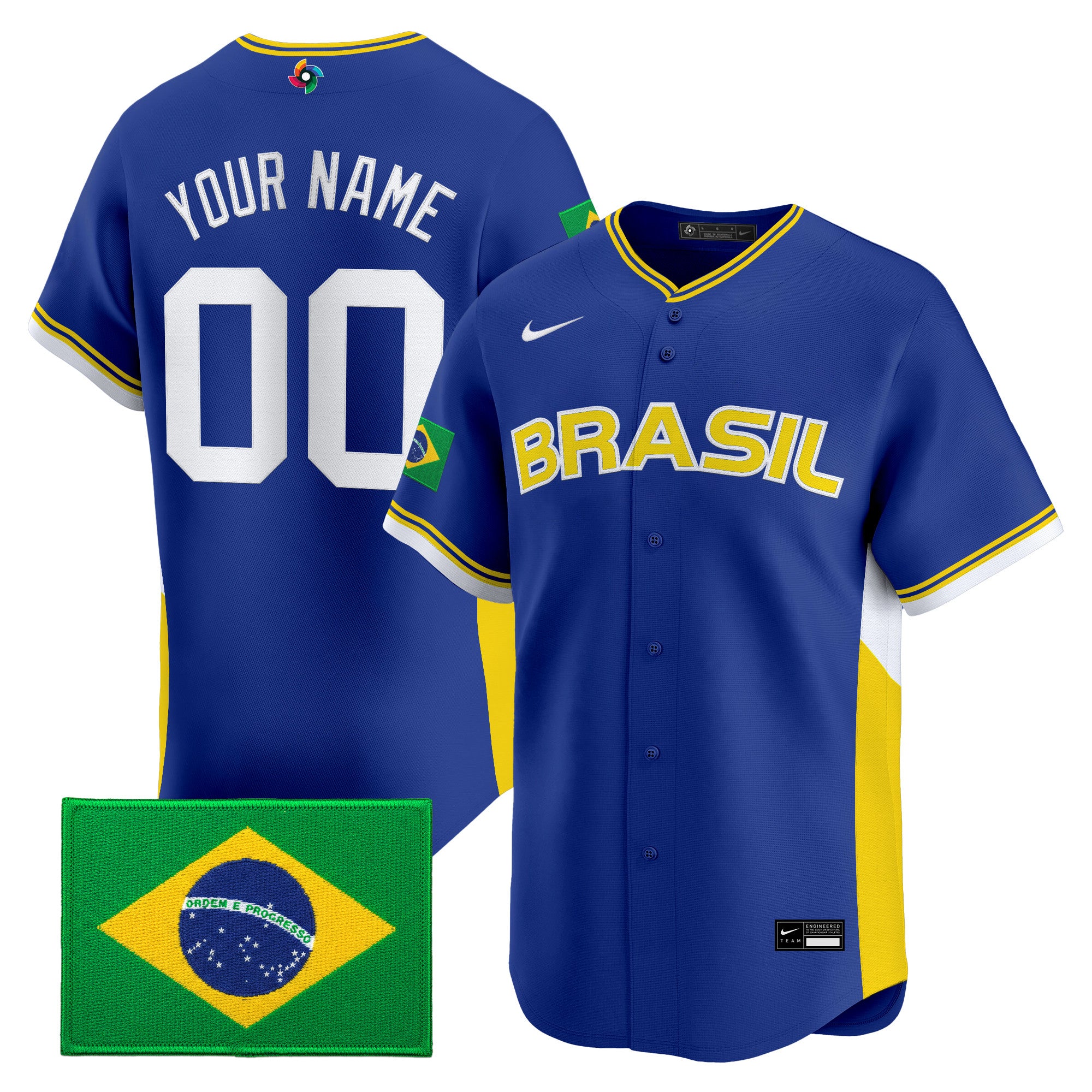 Team Brazil 2026 World Baseball Classic Vapor Premier Custom Jersey - All Stitched
