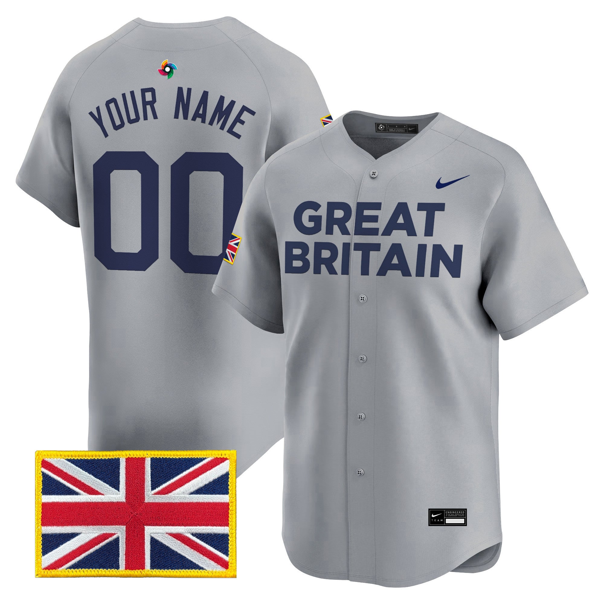 Team Great Britain 2026 World Baseball Classic Vapor Premier Custom Jersey - All Stitched