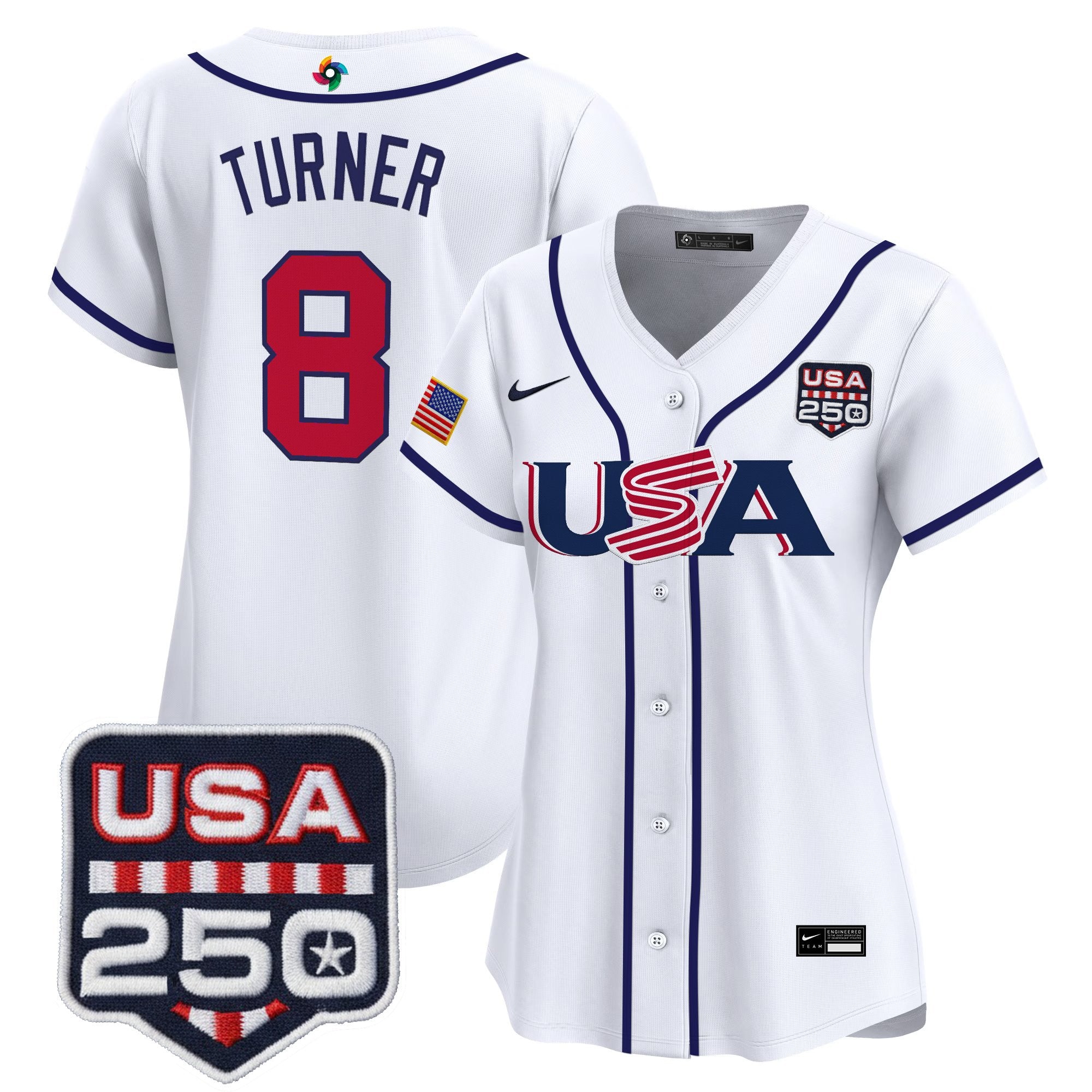 Women's Team USA World Baseball Classic 250America Patch Vapor Premier Jersey - All Stitched