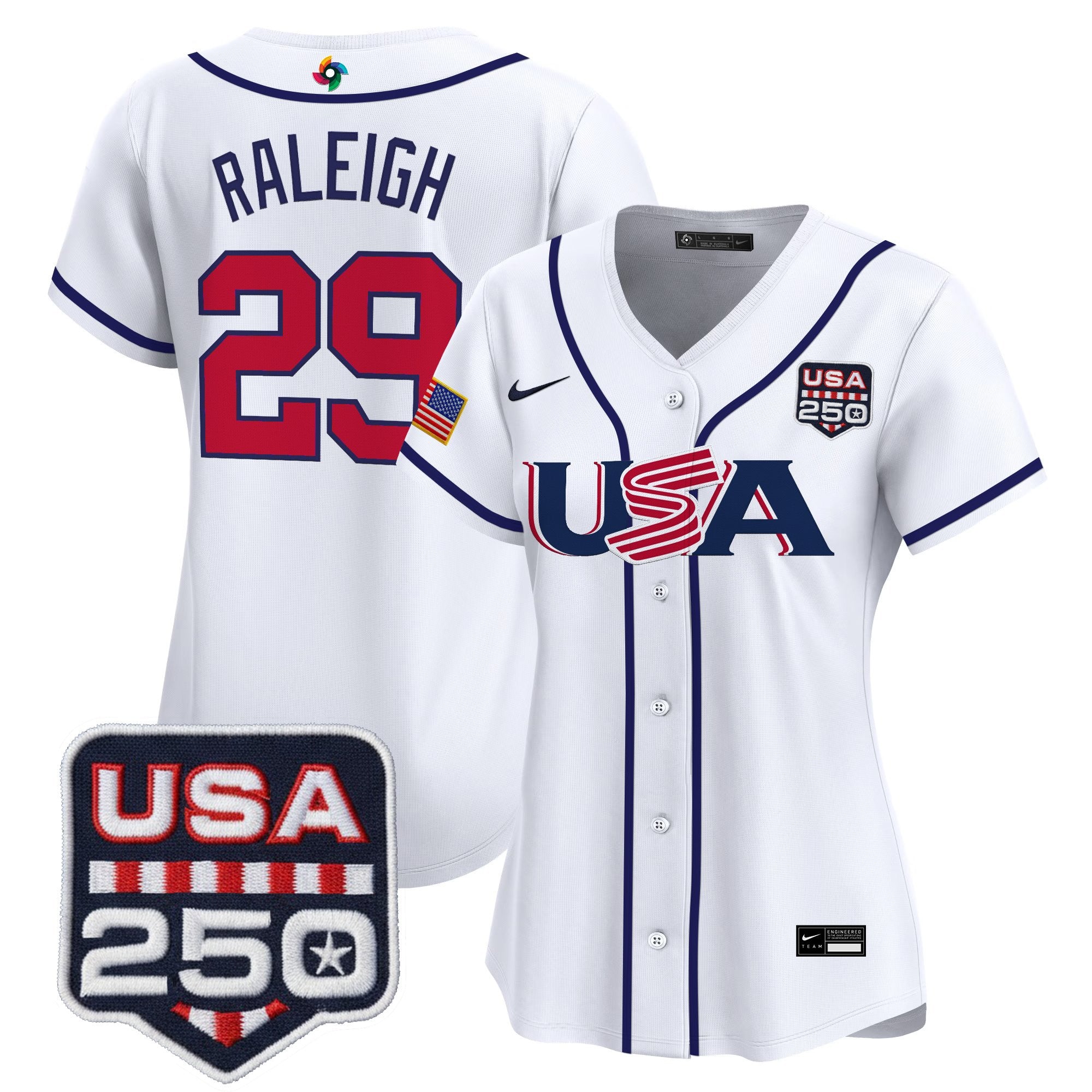 Women's Team USA World Baseball Classic 250America Patch Vapor Premier Jersey - All Stitched