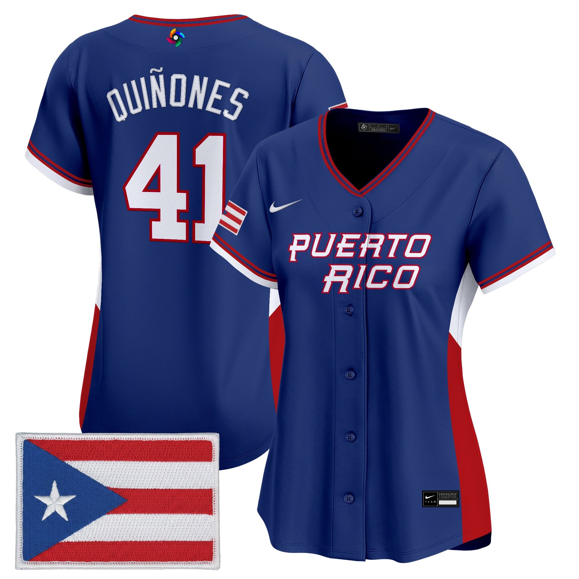 Women's Team Puerto Rico World Baseball Classic Vapor Premier Jersey - All Stitched