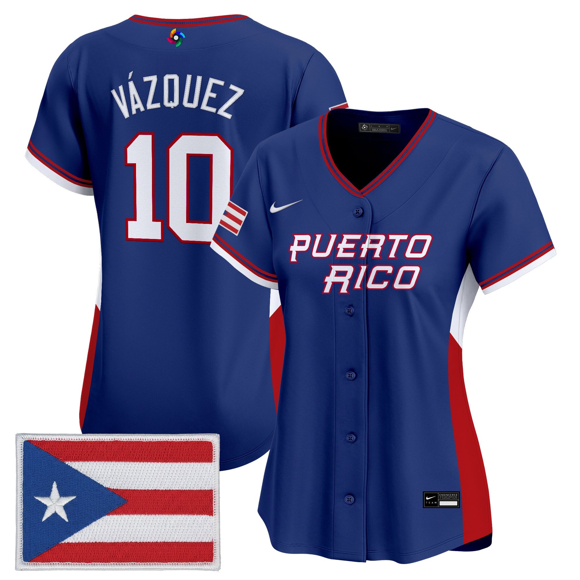Women's Team Puerto Rico World Baseball Classic Vapor Premier Jersey - All Stitched
