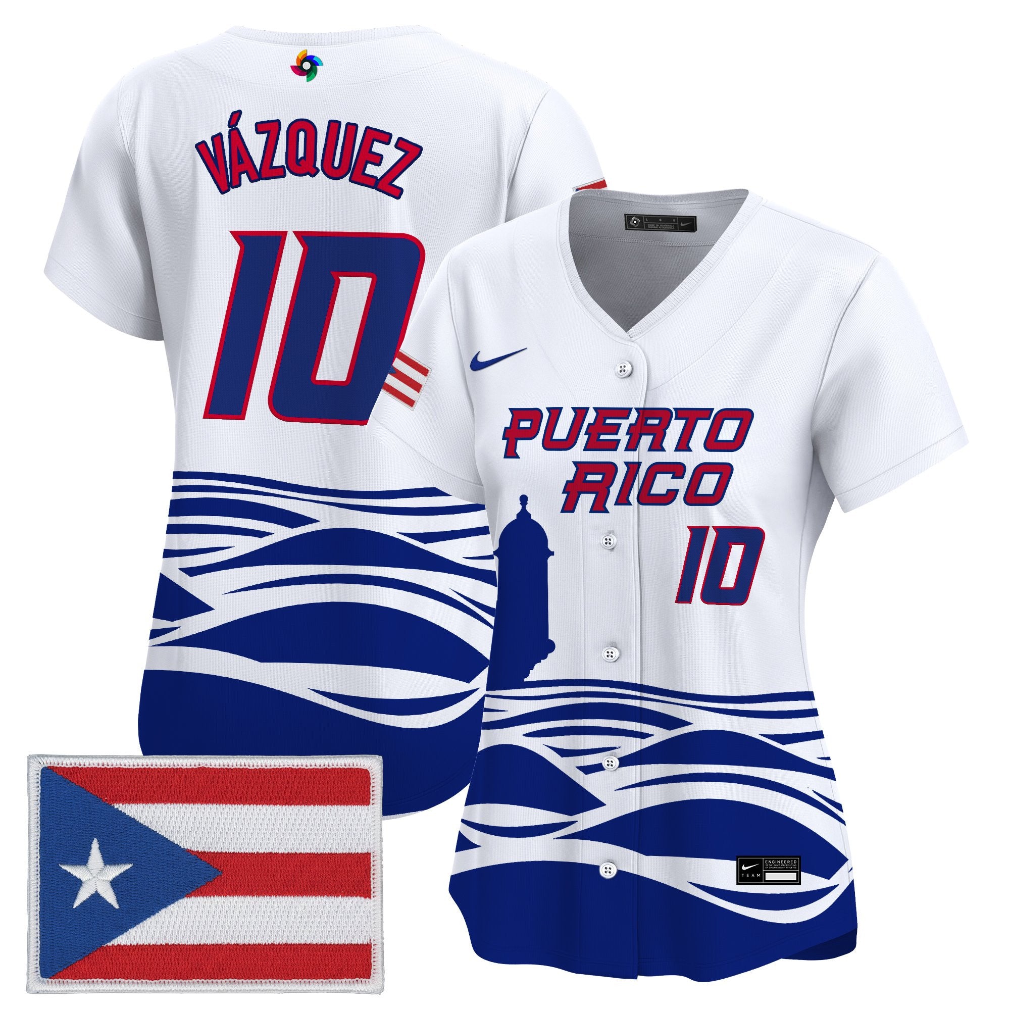 Women's Team Puerto Rico World Baseball Classic Vapor Premier Jersey - All Stitched