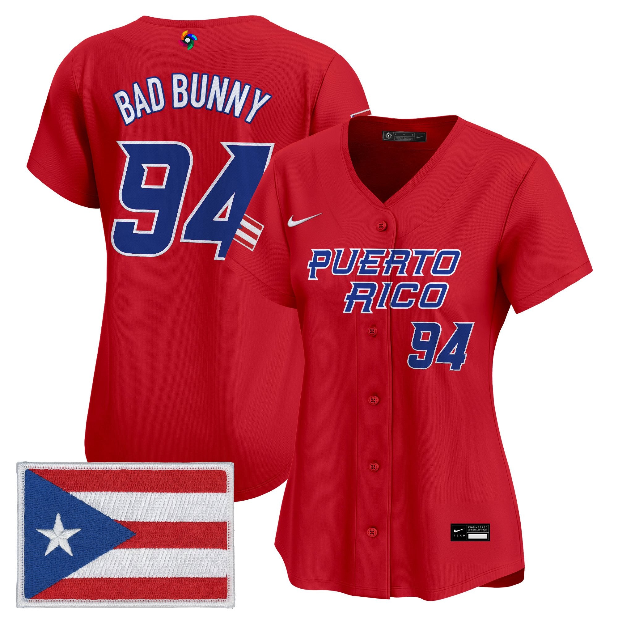 Women's Team Puerto Rico World Baseball Classic Vapor Premier Jersey - All Stitched