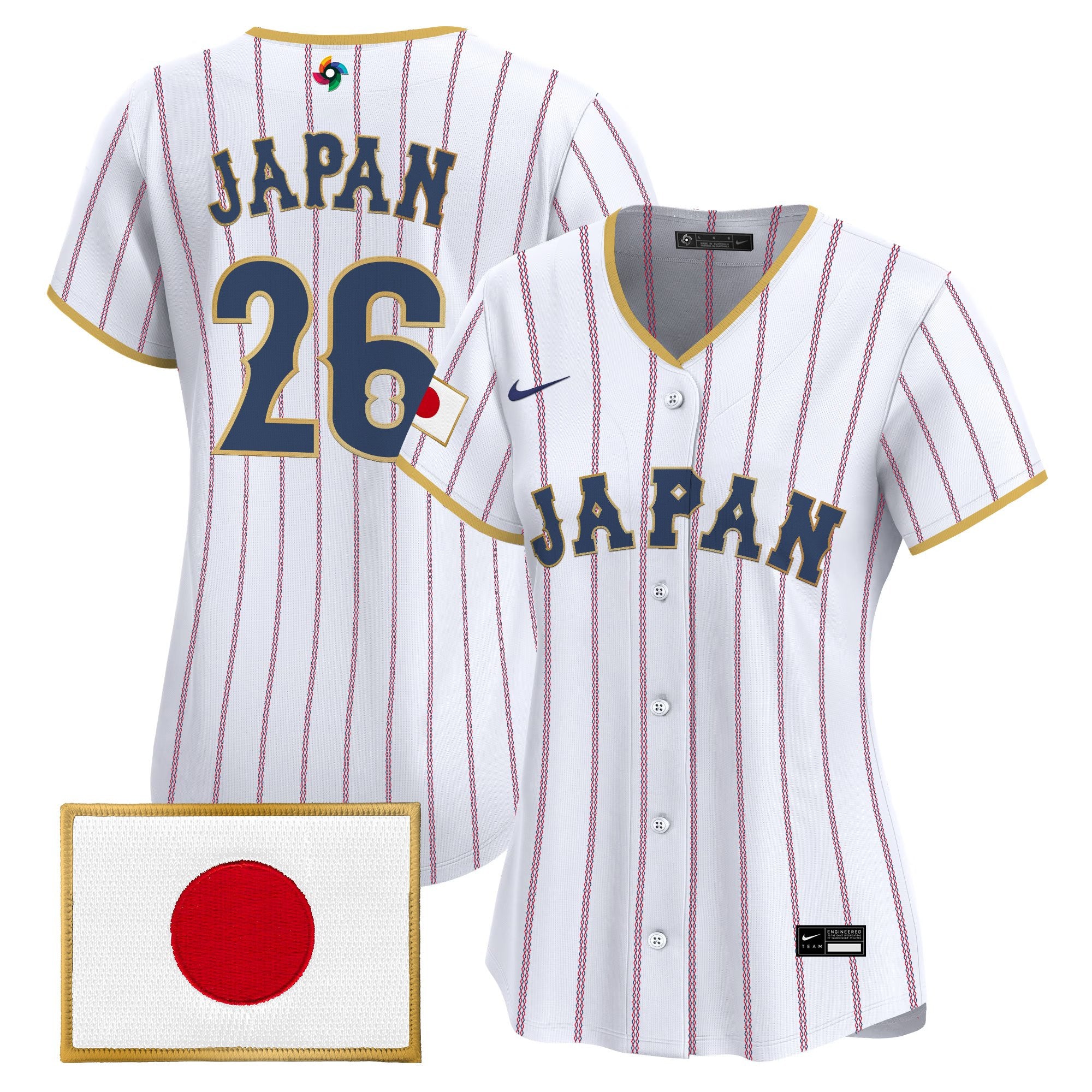 Women's Team Japan World Baseball Classic Vapor Premier Jersey - All Stitched