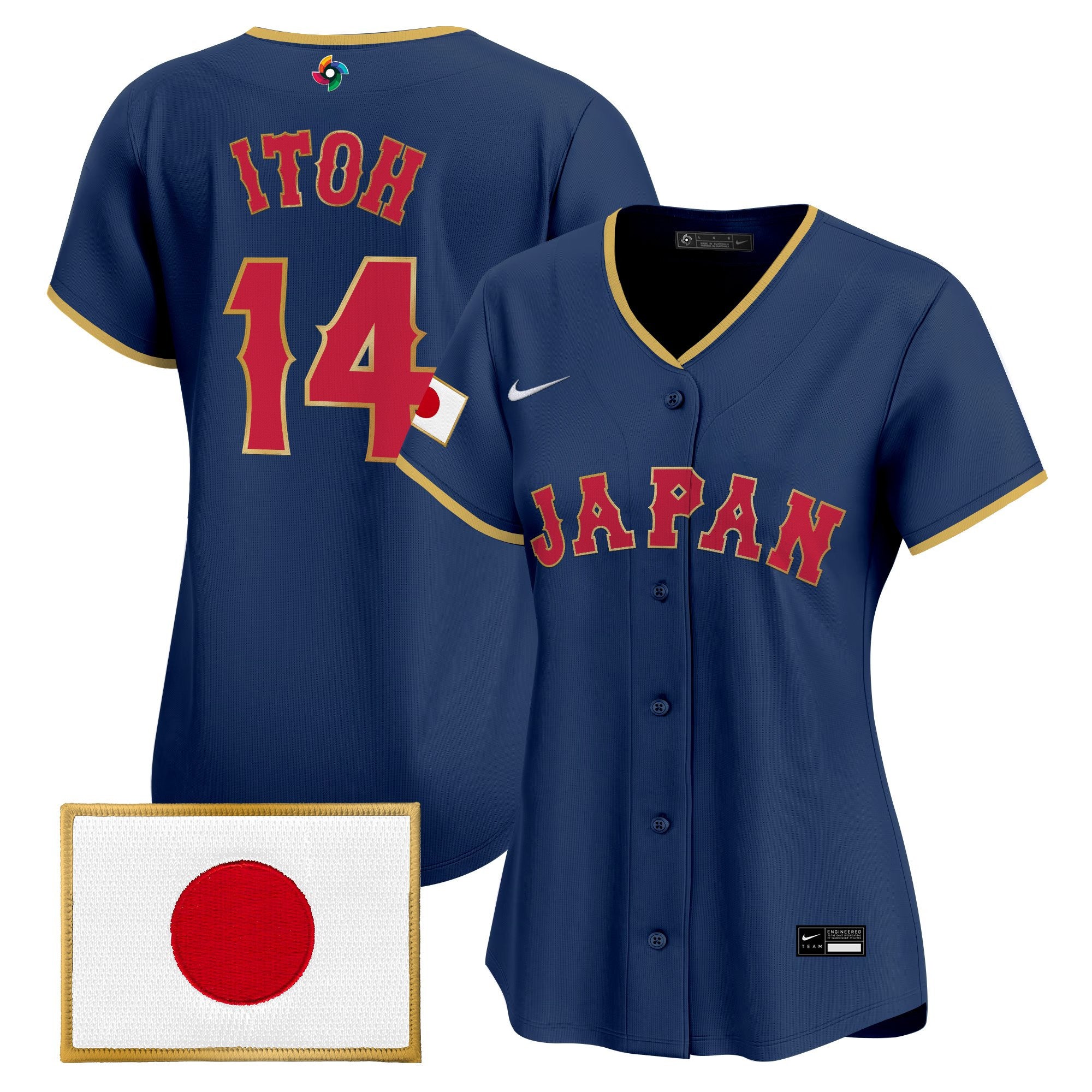 Women's Team Japan World Baseball Classic Vapor Premier Jersey - All Stitched