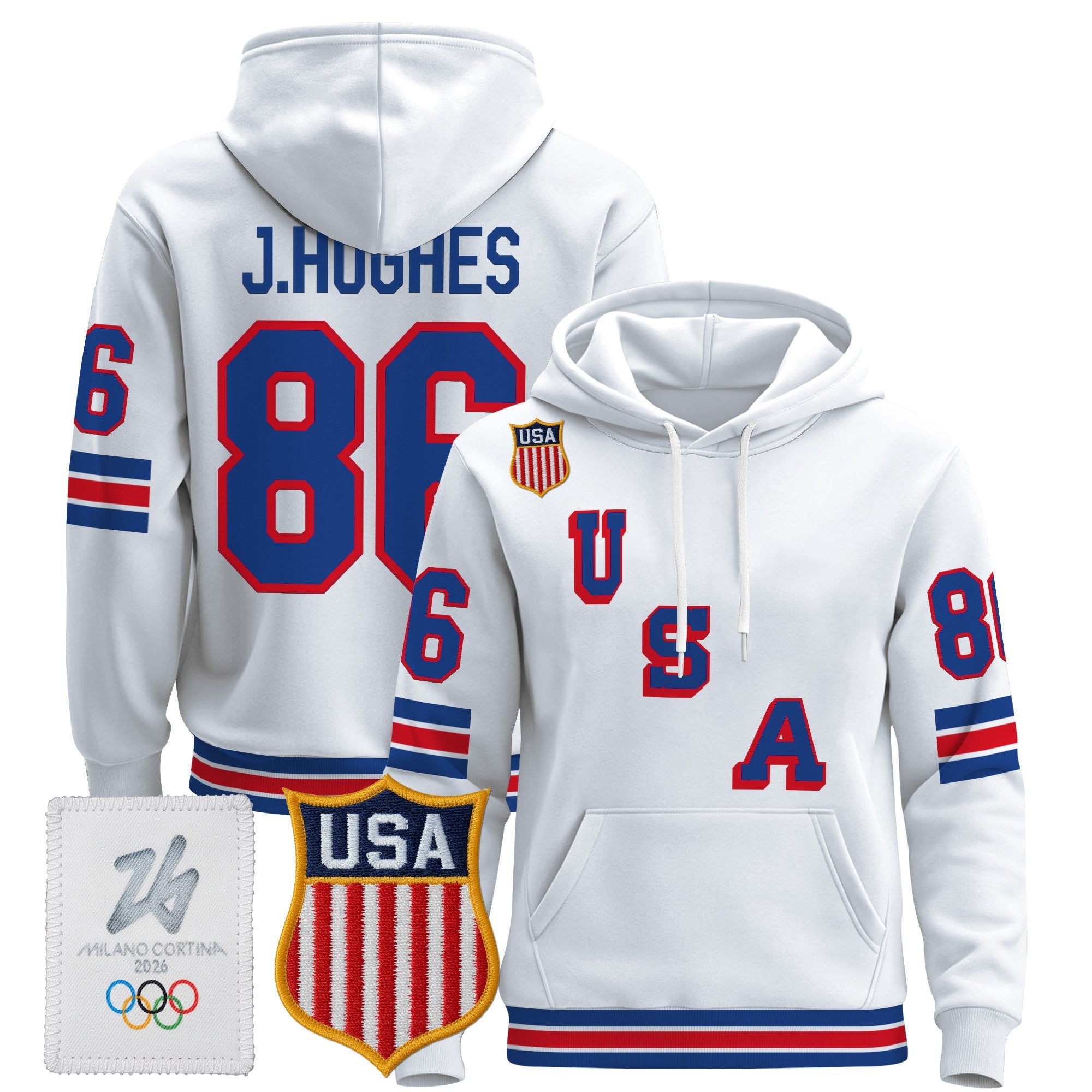 Men's 2026 USA Olympic Premium Hockey Hoodie - All Stitched