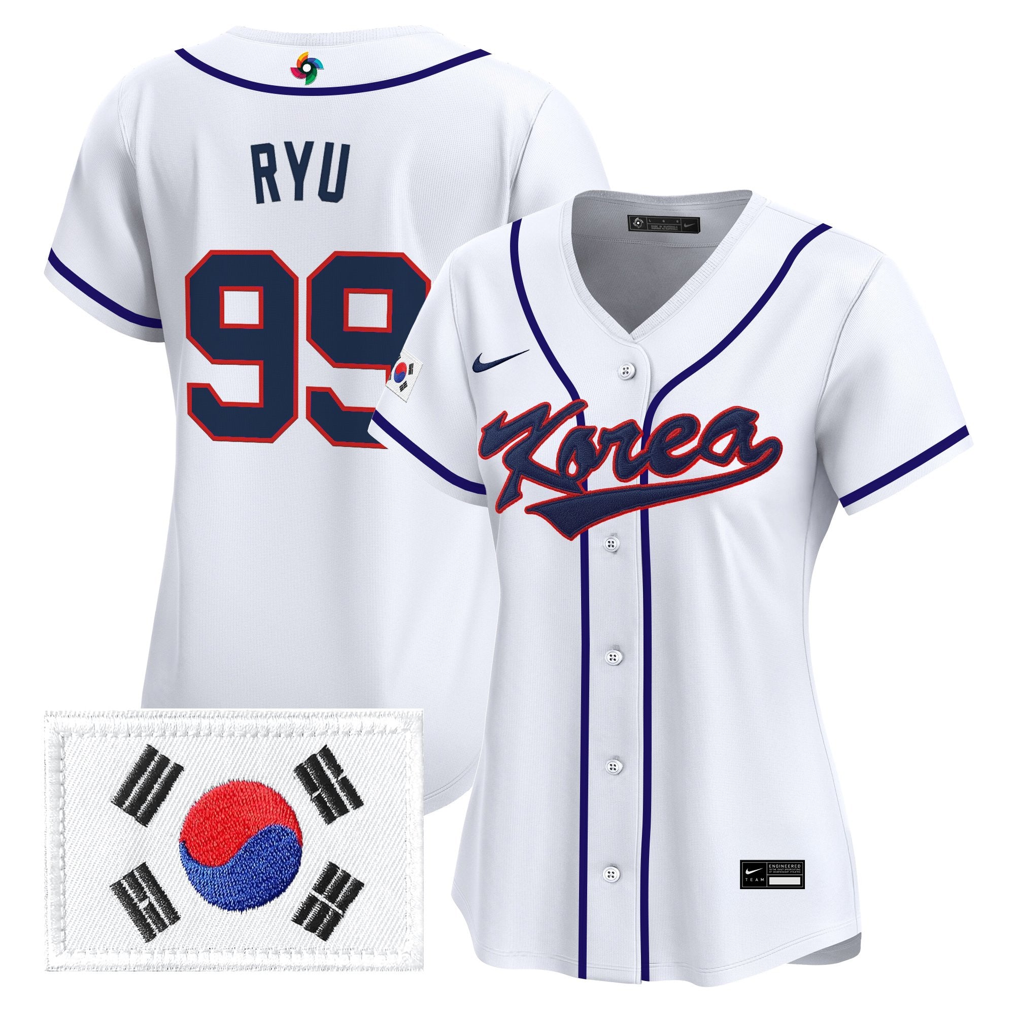Women's Team Korea 2026 World Baseball Classic Vapor Premier Jersey - All Stitched