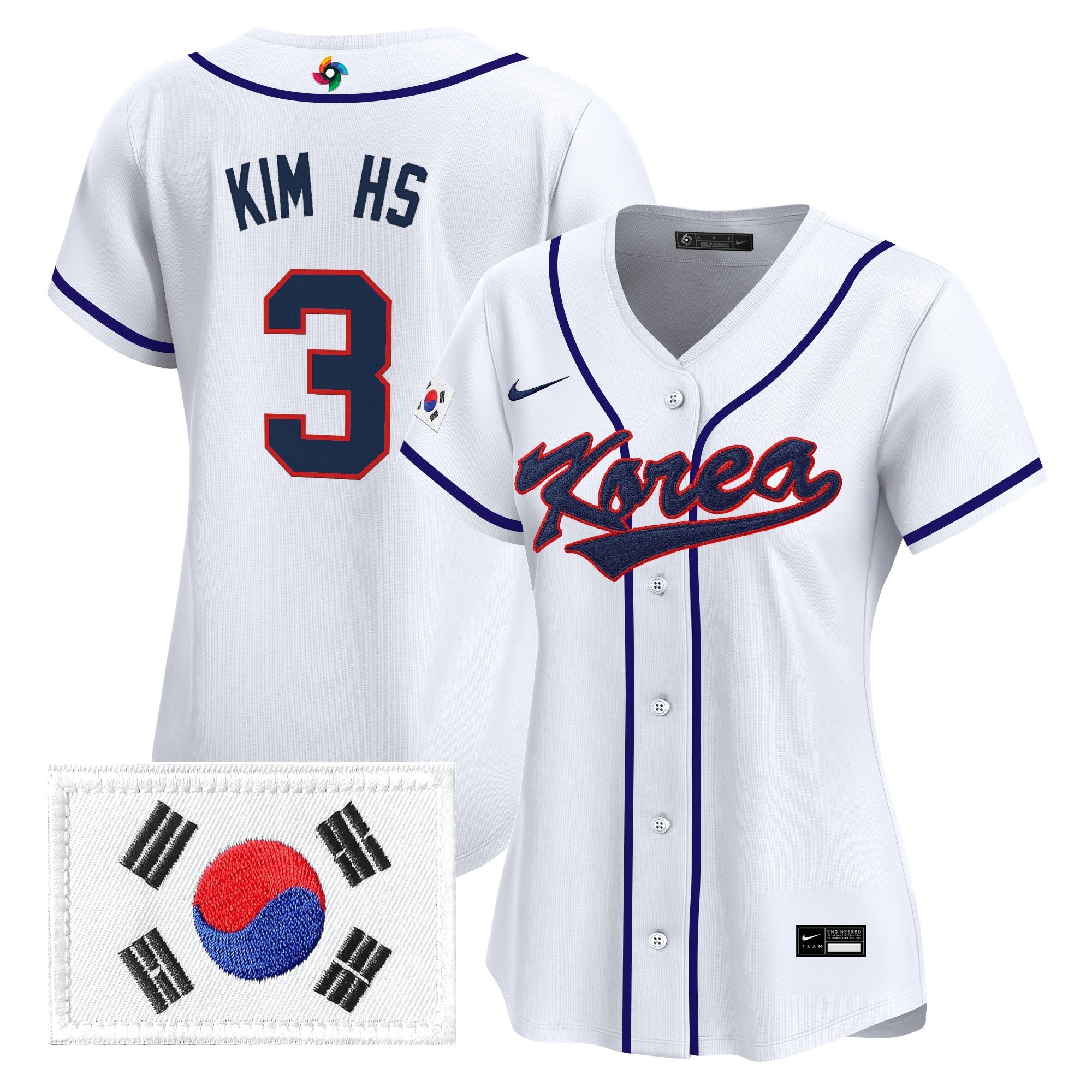Women's Team Korea 2026 World Baseball Classic Vapor Premier Jersey - All Stitched