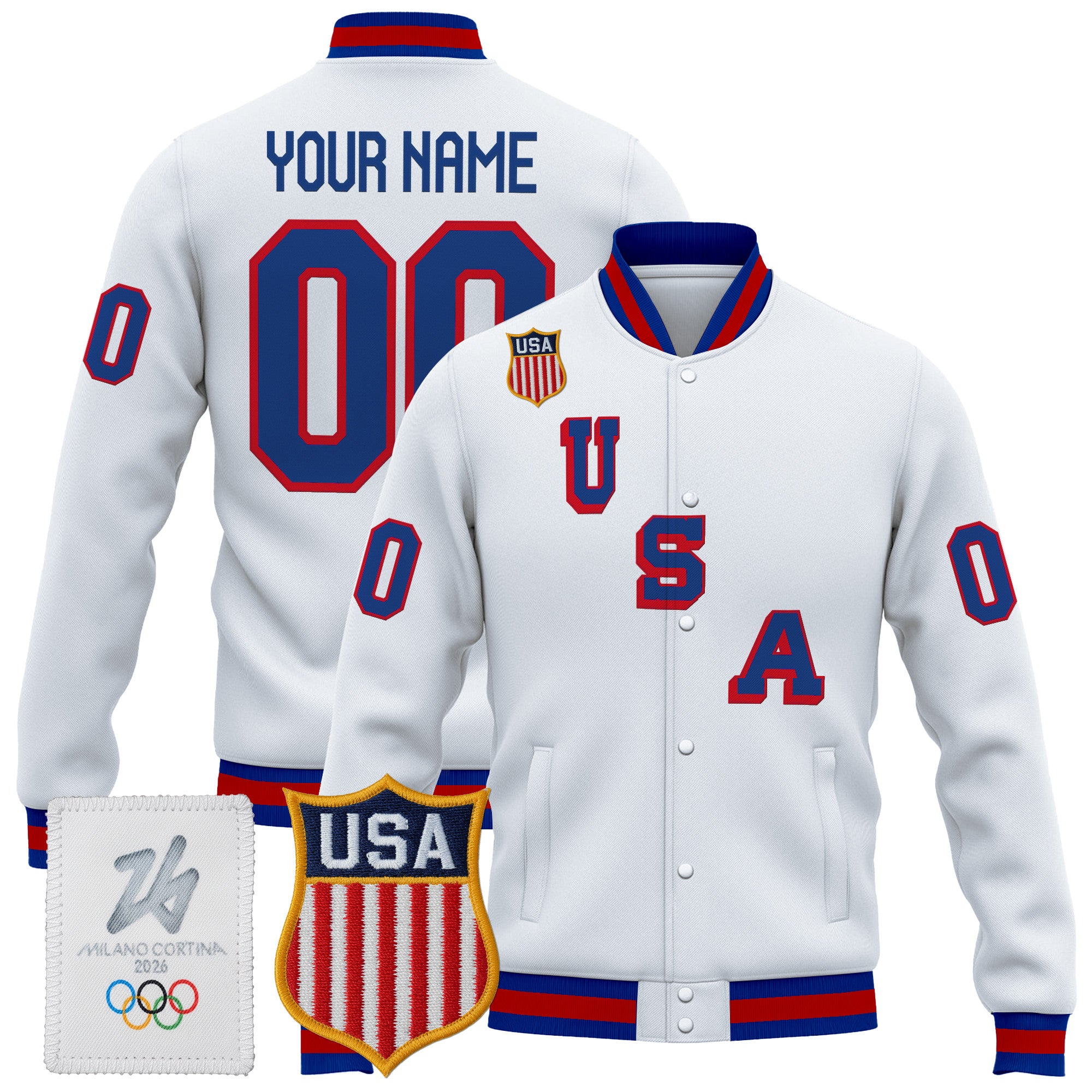 2026 USA Olympic Premium Custom Hockey Jacket - All Stitched