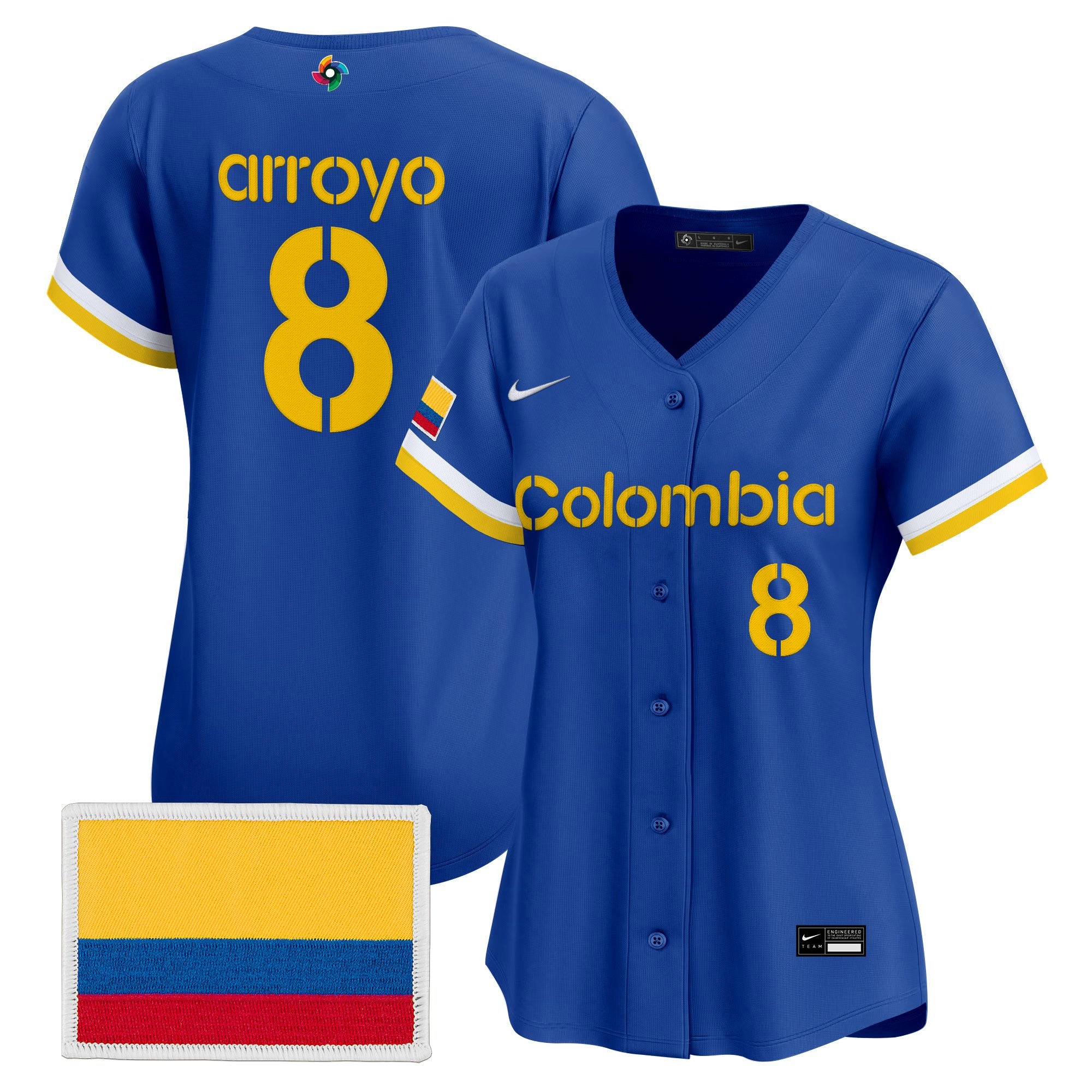 Women's Team Colombia 2026 World Baseball Classic Vapor Premier Jersey - All Stitched