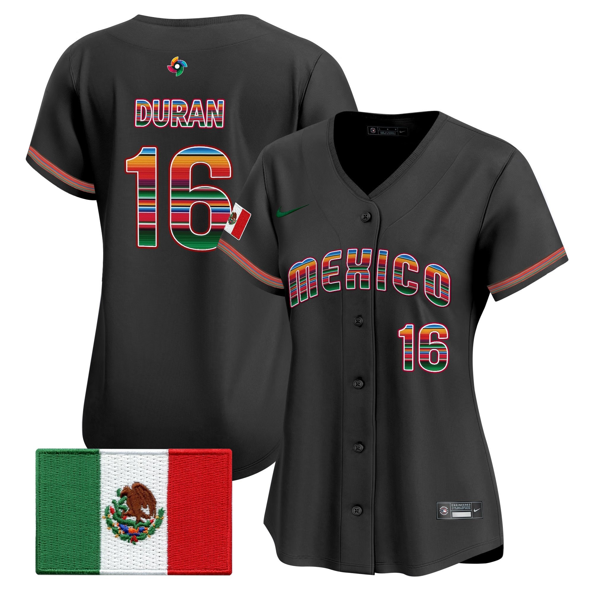 Women's Team Mexico World Baseball Classic "Serape Edition" Vapor Premier Jersey - 2026 Roster - All Stitched