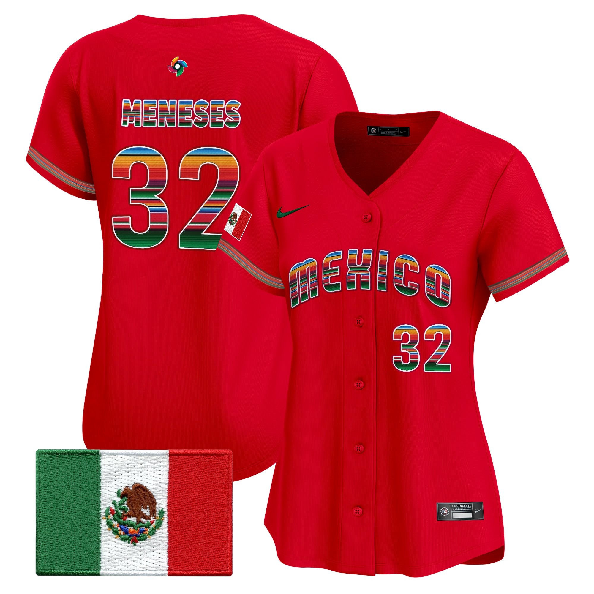 Women's Team Mexico World Baseball Classic "Serape Edition" Vapor Premier Jersey - 2026 Roster - All Stitched