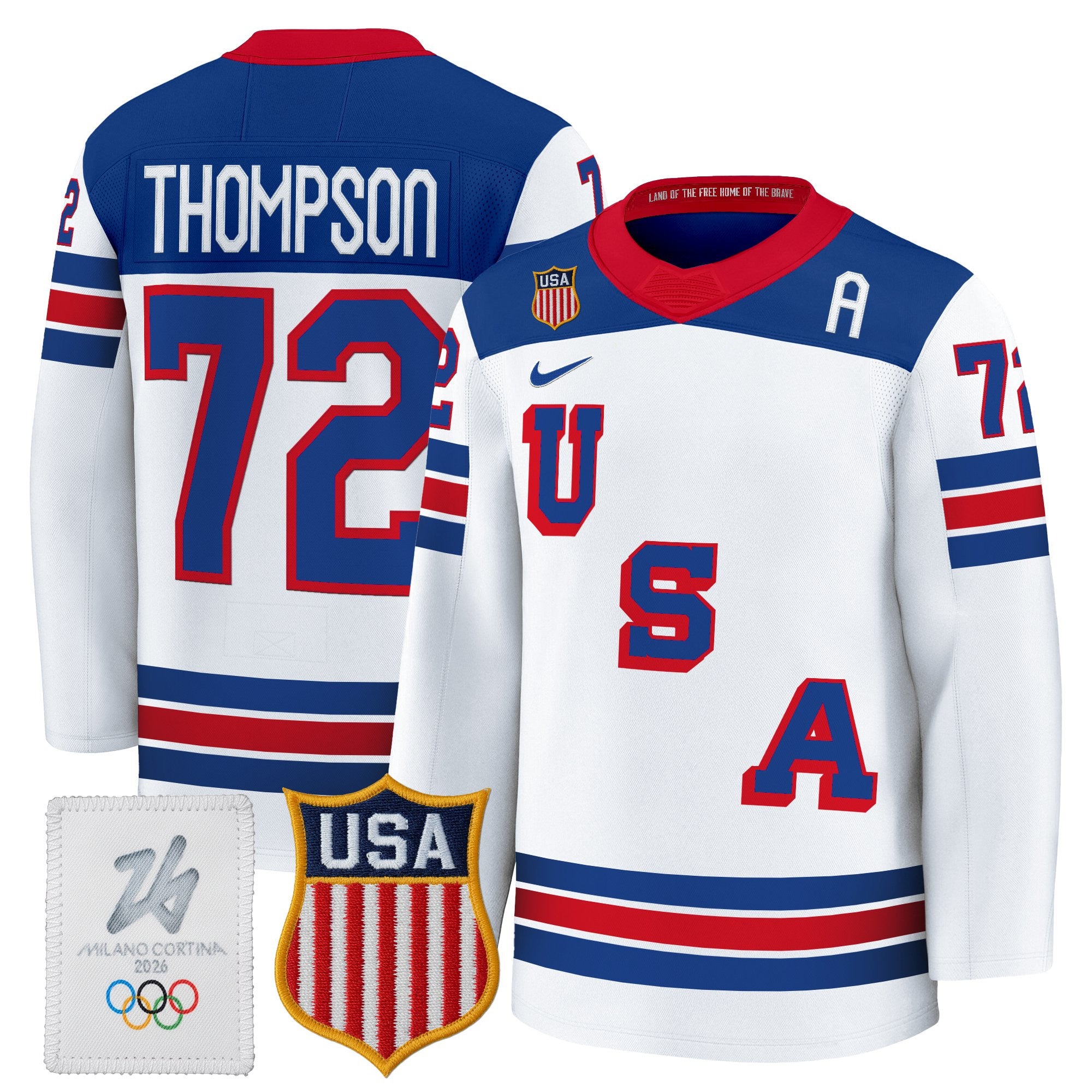 Men's 2026 USA Olympic Premium Hockey Jersey - All Stitched