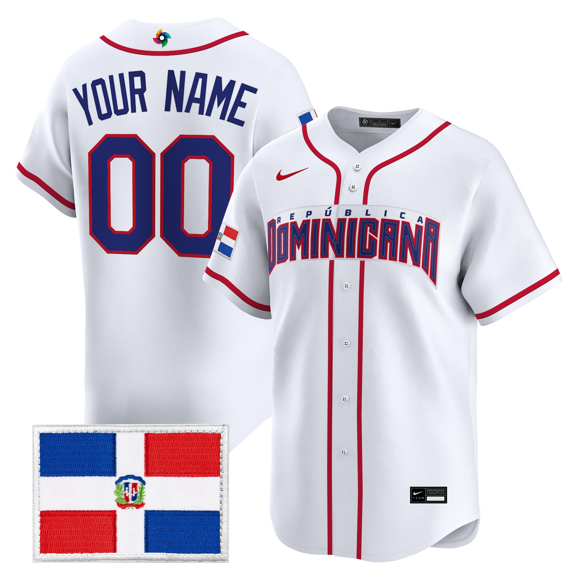 Team Dominican Republic World Baseball Classic Vapor Premier Custom Jersey - All Stitched