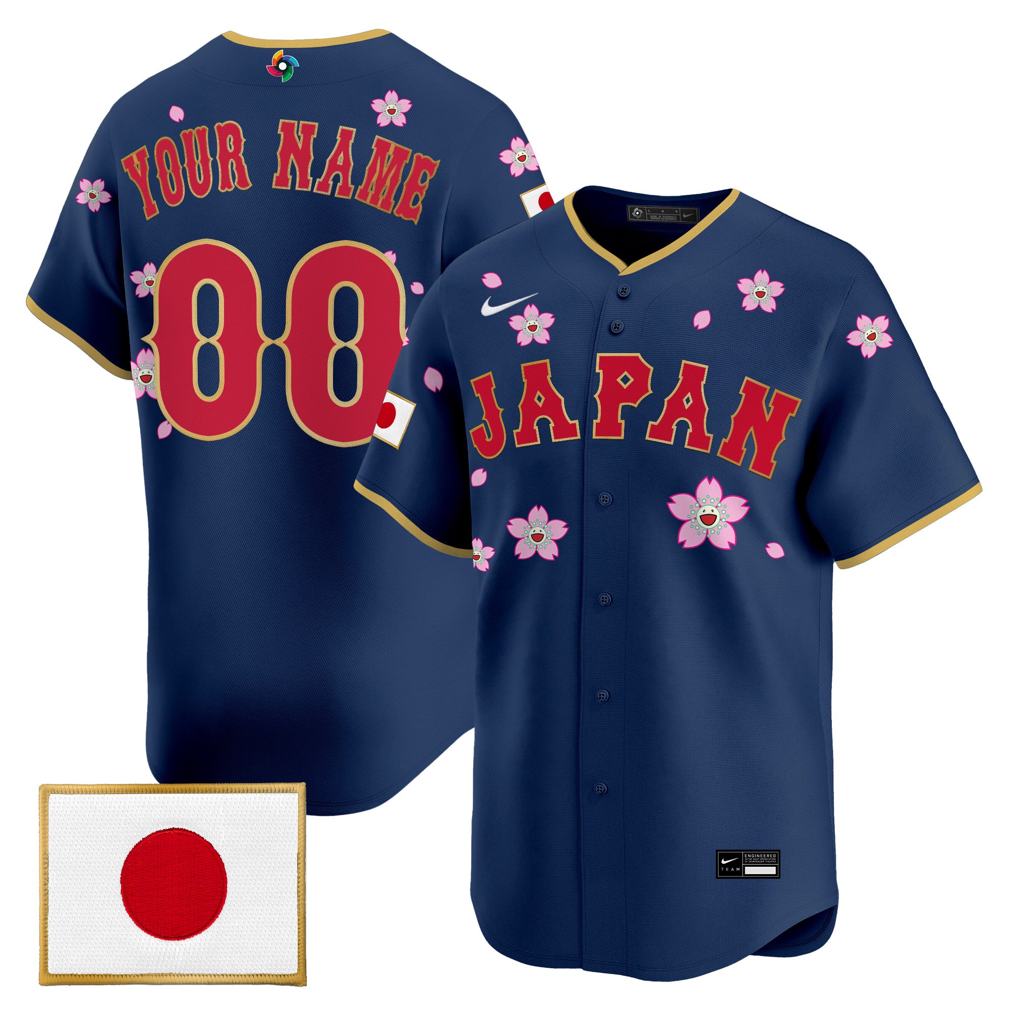 Team Japan World Baseball Classic x Takashi Murakami Vapor Premier Custom Jersey - Stitched