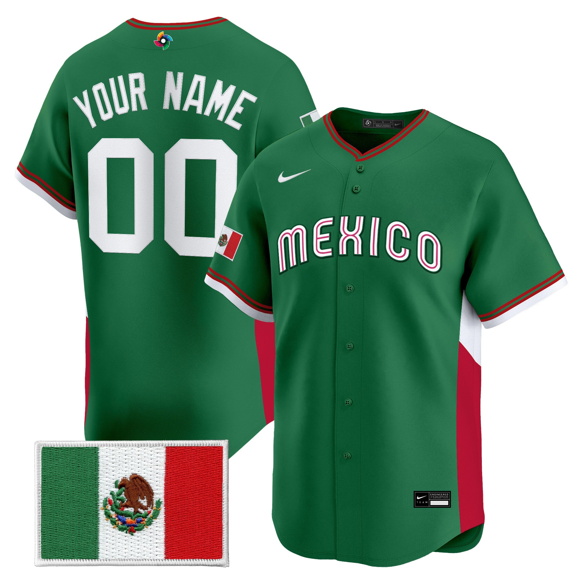Team Mexico World Baseball Classic Gold Vapor Premier Custom Jersey - All Stitched