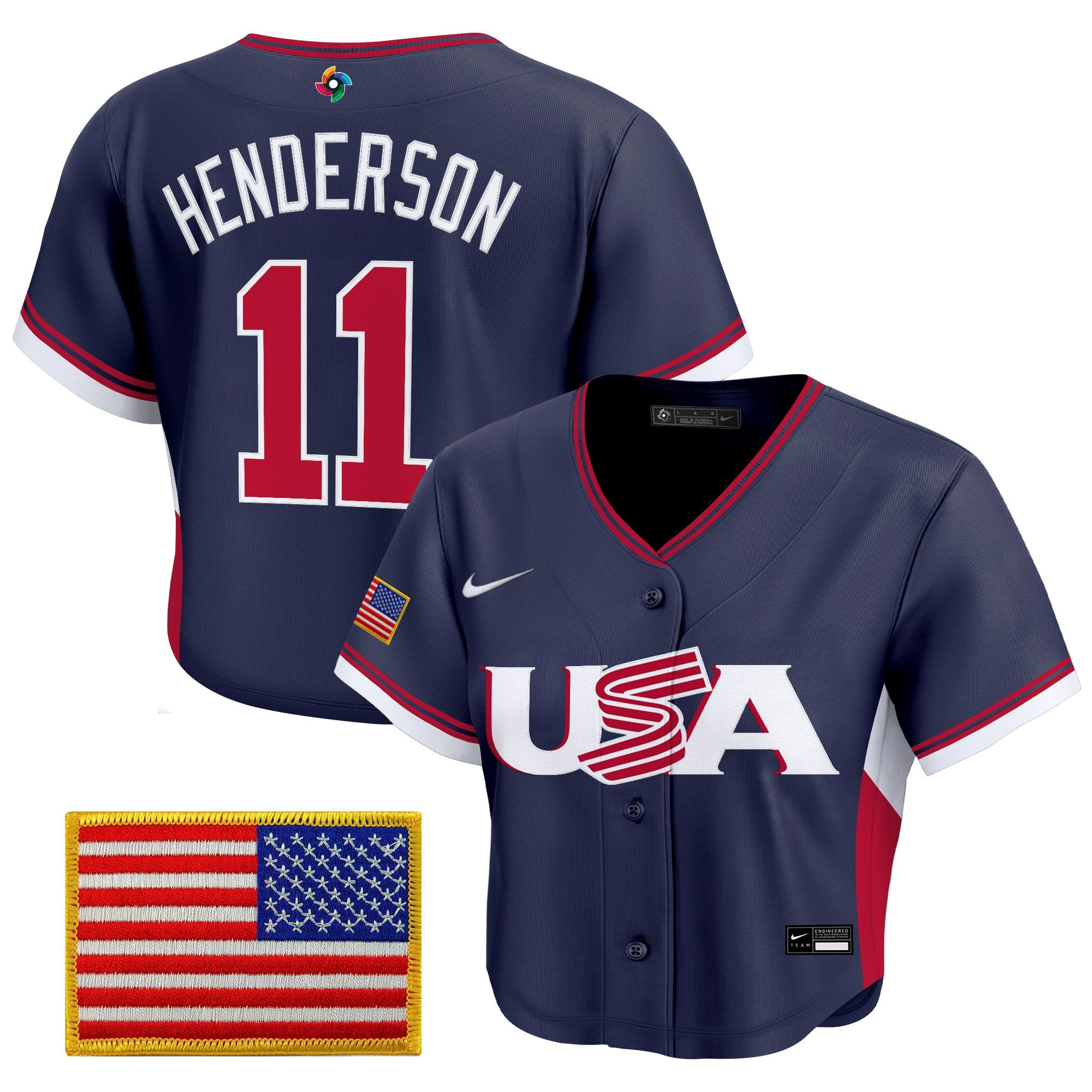 Women's Team USA World Baseball Classic Crop Top Baseball Jersey - All Stitched