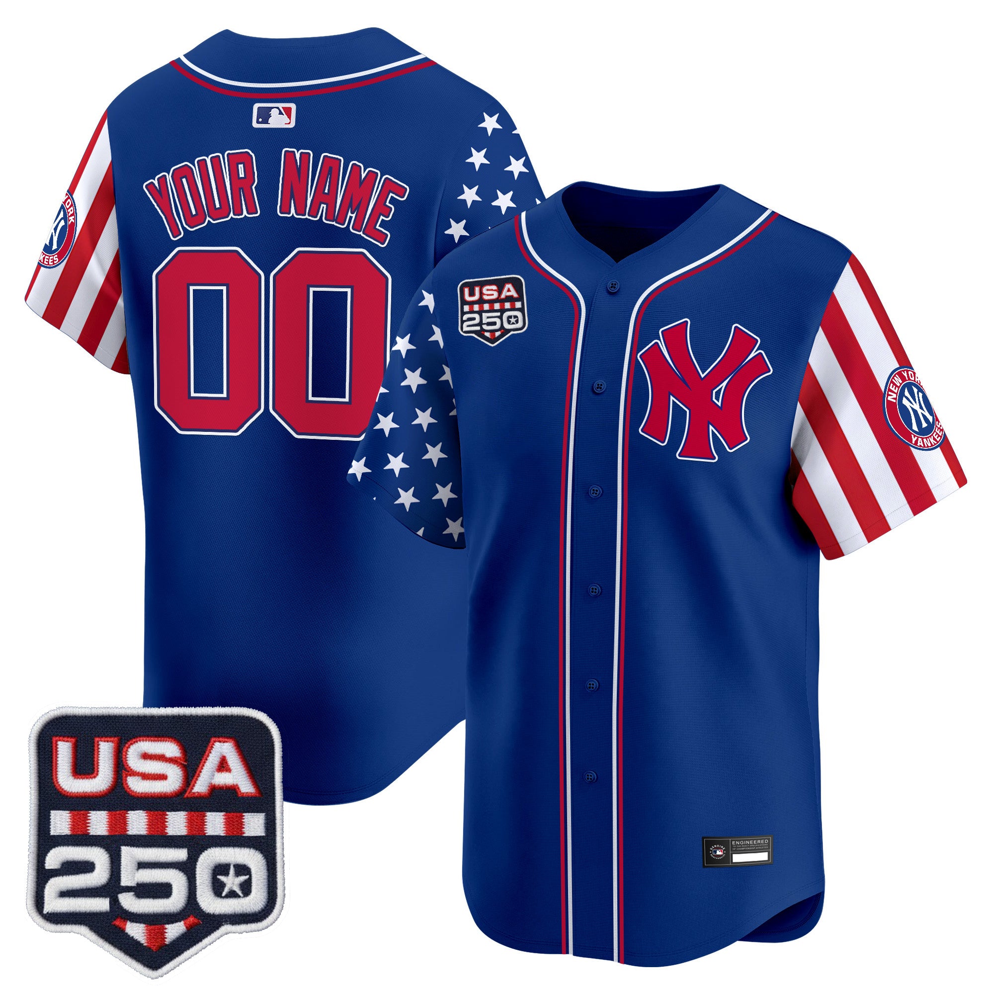 Yankees "America250 Edition" Vapor Premier Limited Custom Jersey - All Stitched