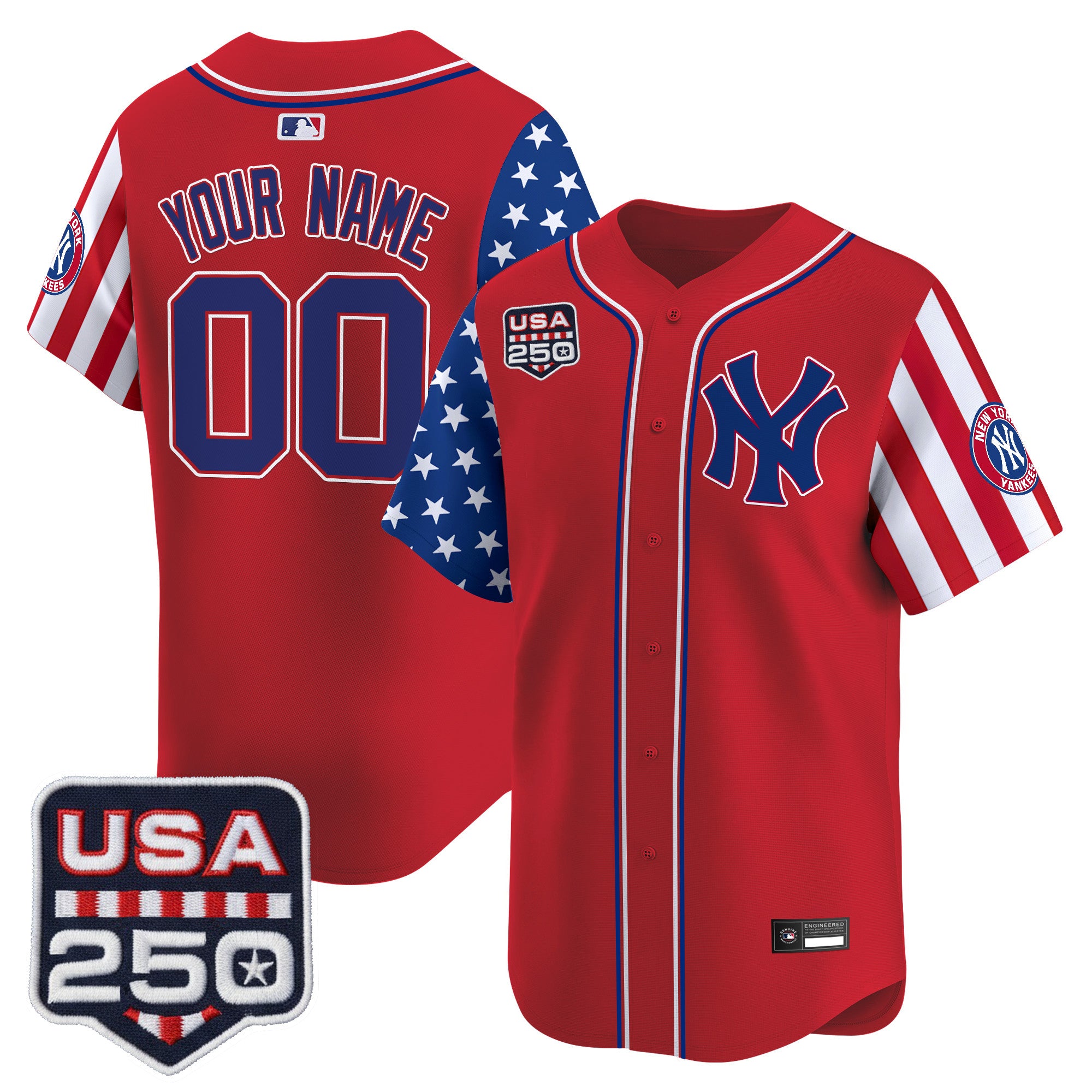 Yankees "America250 Edition" Vapor Premier Limited Custom Jersey - All Stitched