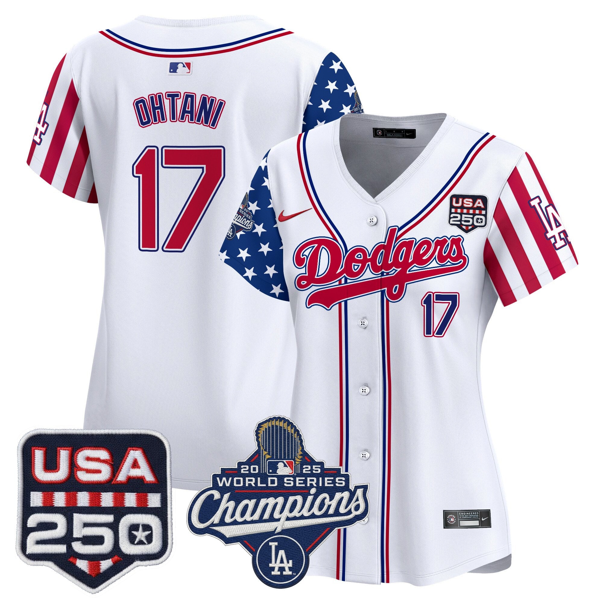 Women's Los Angeles Dodgers "America250 Edition" Vapor Premier Limited Jersey V2 - All Stitched