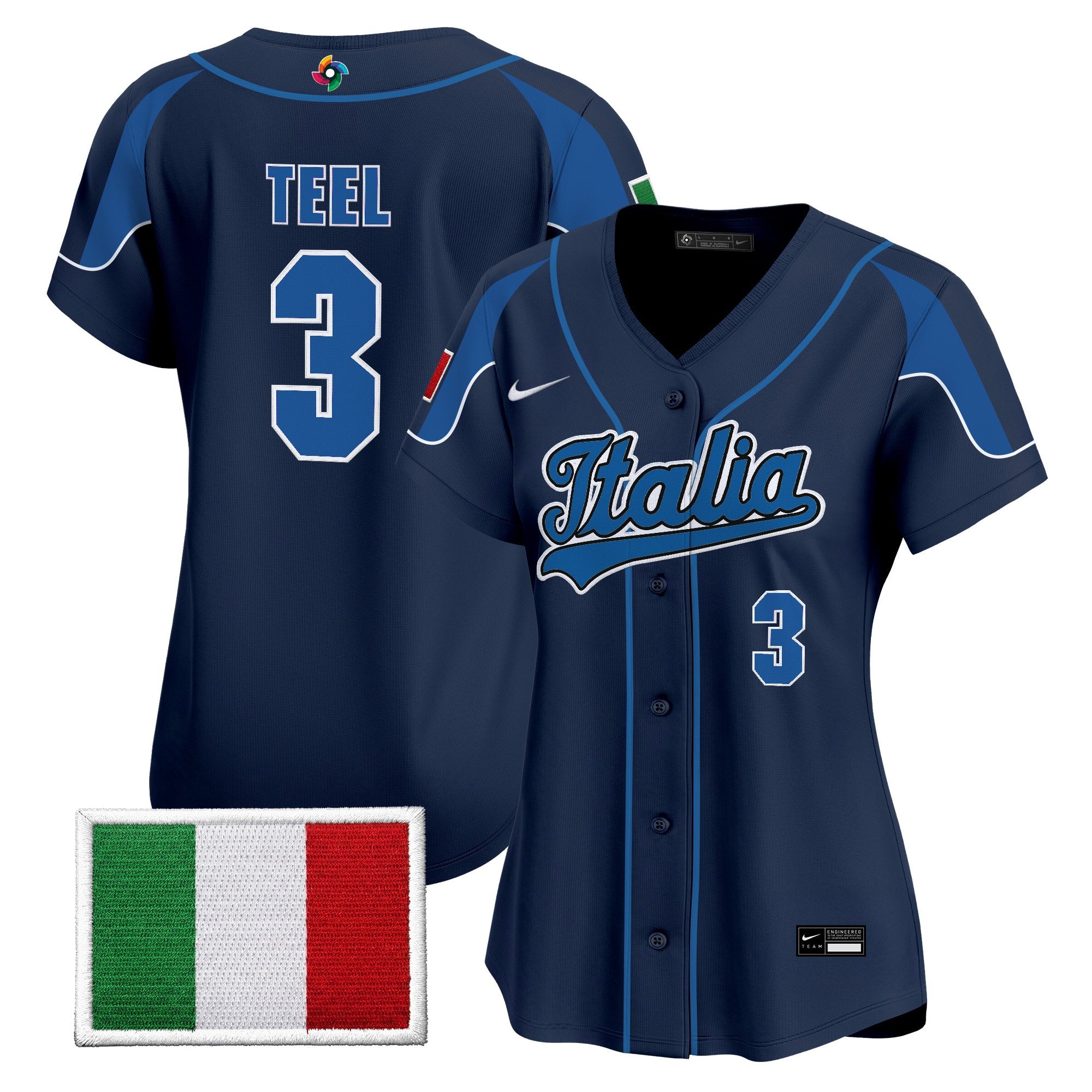 Women's Team Italy 2026 World Baseball Classic Vapor Premier Jersey - All Stitched