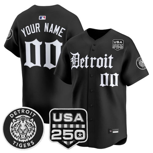 Detroit Tigers ‘Gothic Edition’ Vapor Premier Limited Custom Jersey - All Stitched