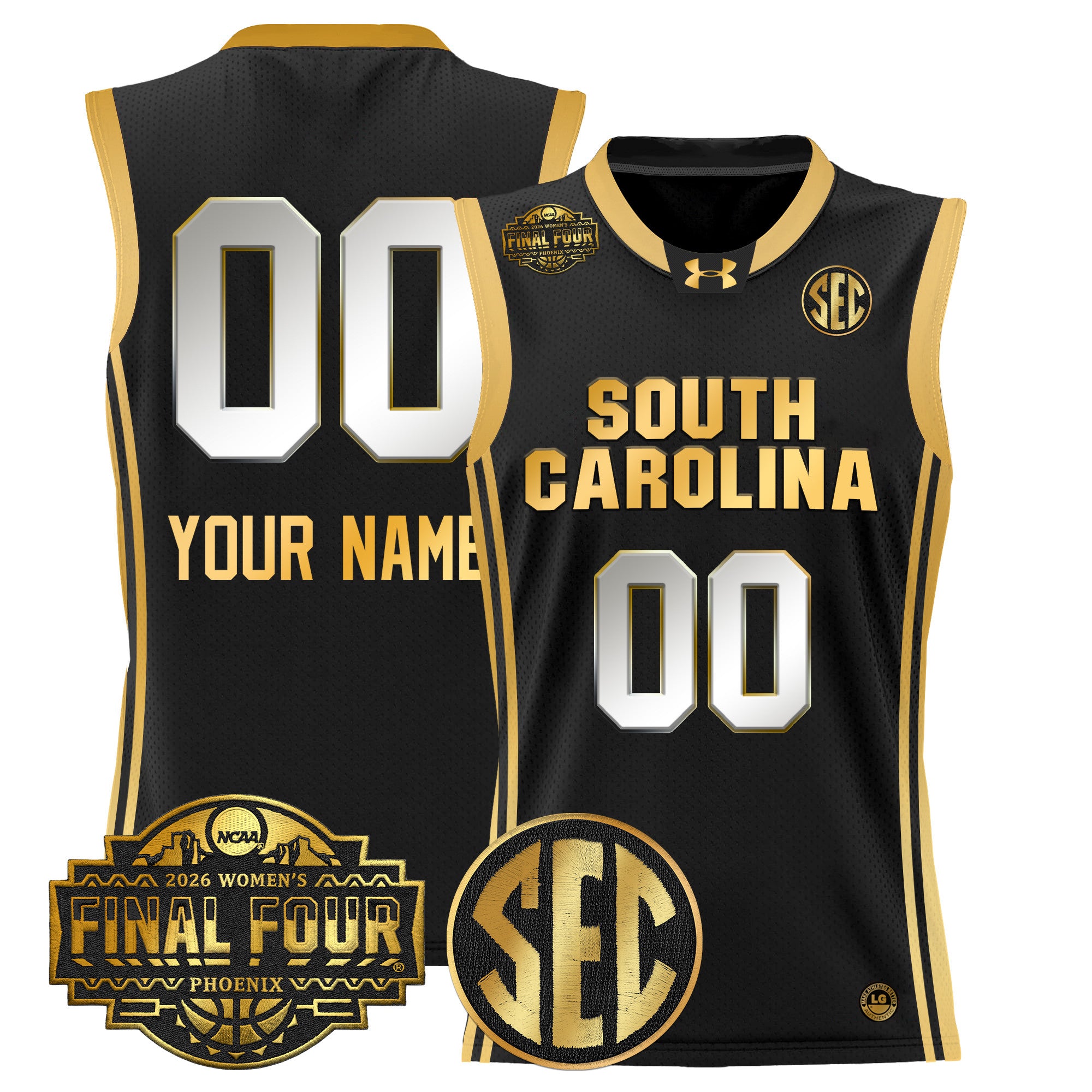 South Carolina Gamecocks 2026 Women's Tournament Final Four Custom Basketball Jersey - All Stitched