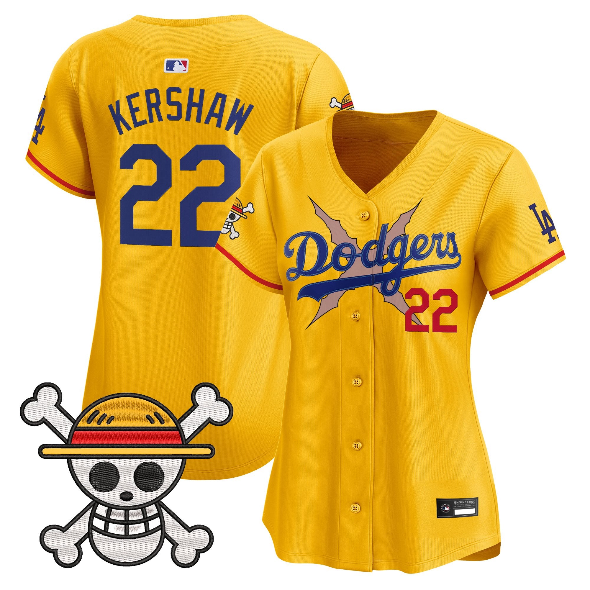 Women's Los Angeles Dodgers x One Piece Vapor Premier Limited Jersey - Stitched