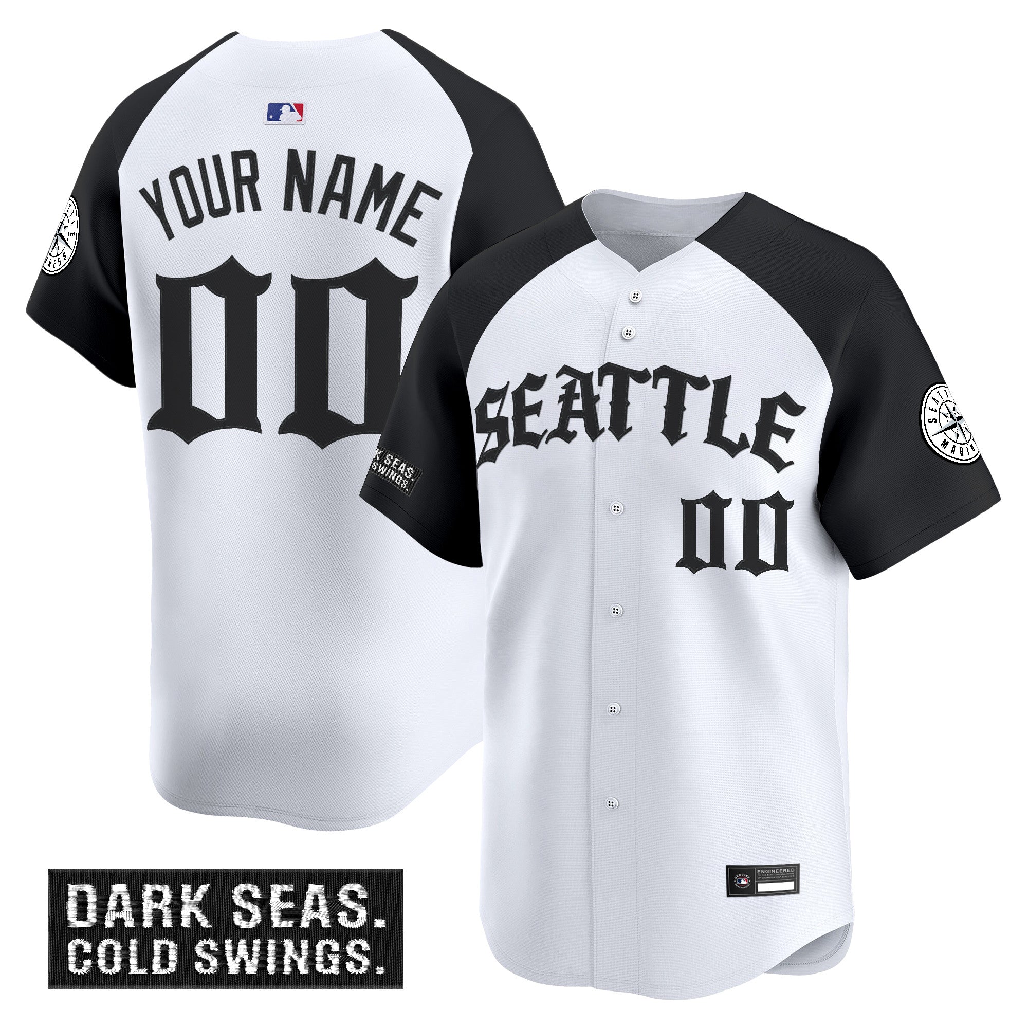 Seattle Mariners 'Old English Edition' Vapor Premier Limited Custom Jersey - All Stitched