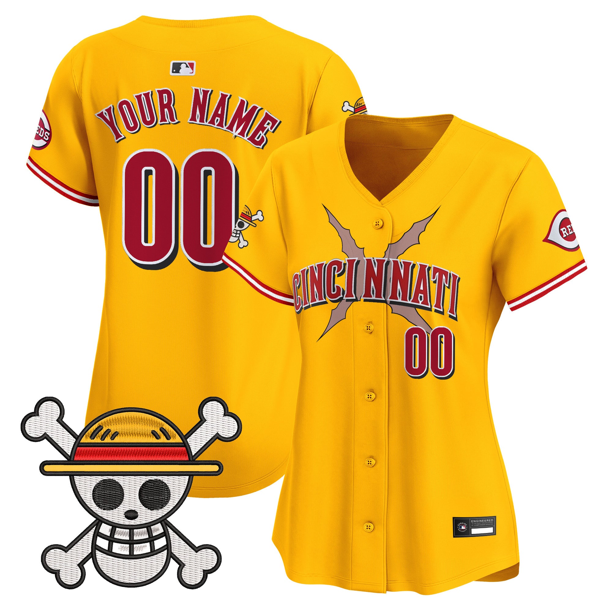Cincinnati Reds x One Piece Vapor Premier Limited Custom Jersey - Stitched