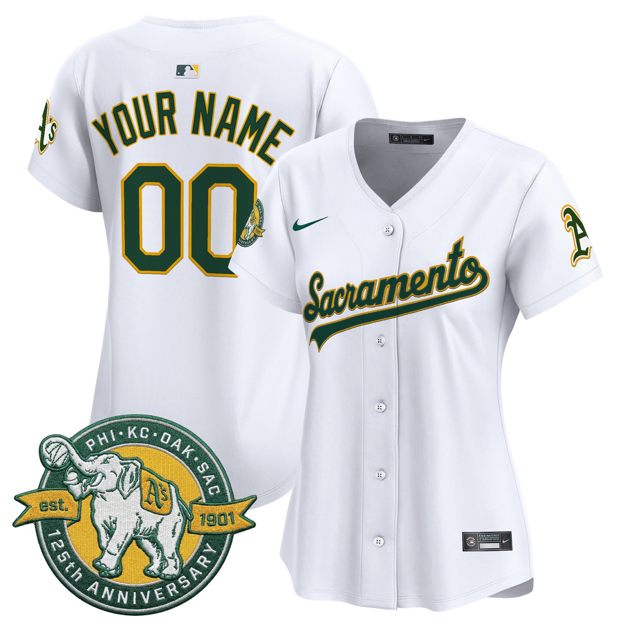 Athletics 'Sacramento Edition' Vapor Premier Limited Custom Jersey - 125th Anniversary Patch - All Stitched