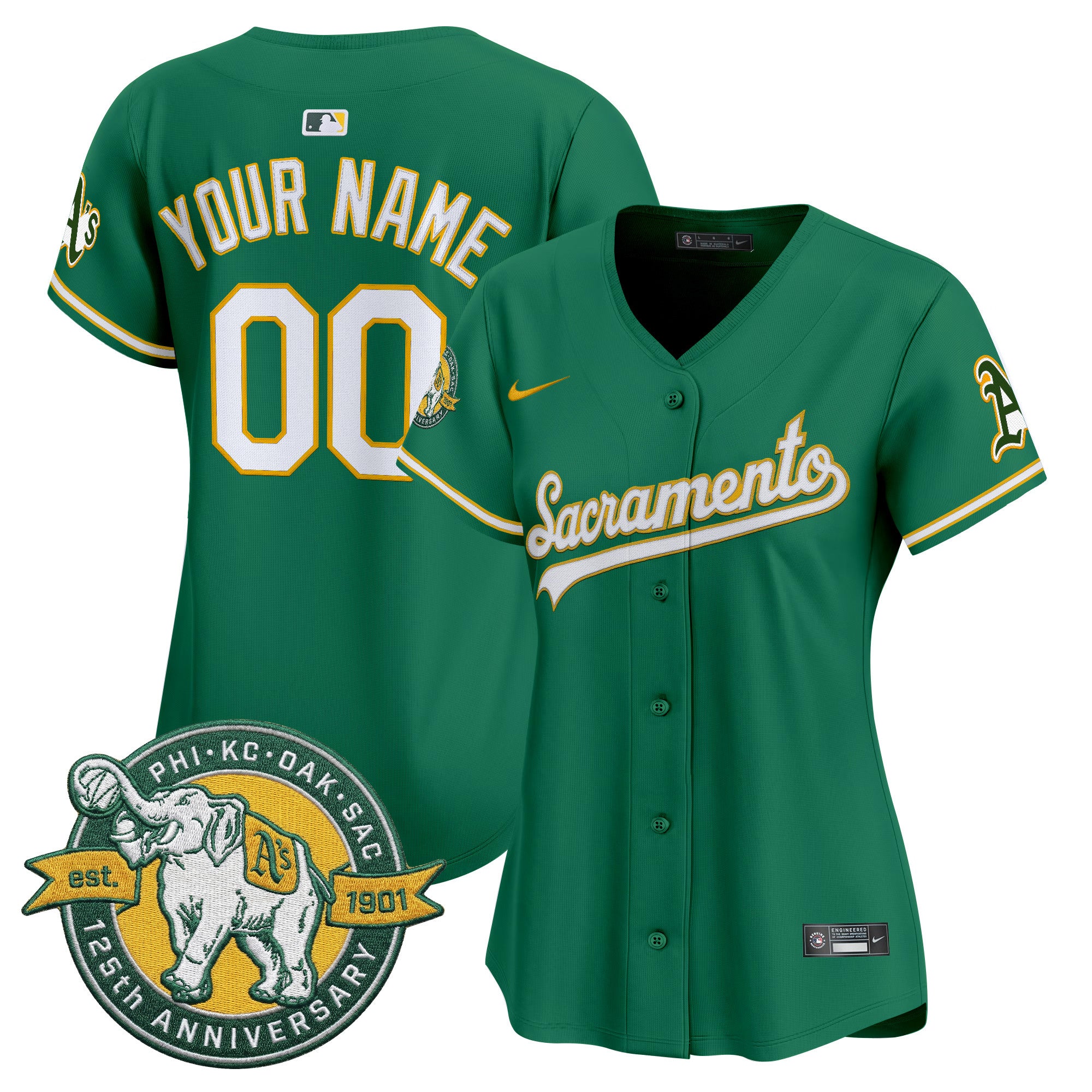 Athletics 'Sacramento Edition' Vapor Premier Limited Custom Jersey - 125th Anniversary Patch - All Stitched