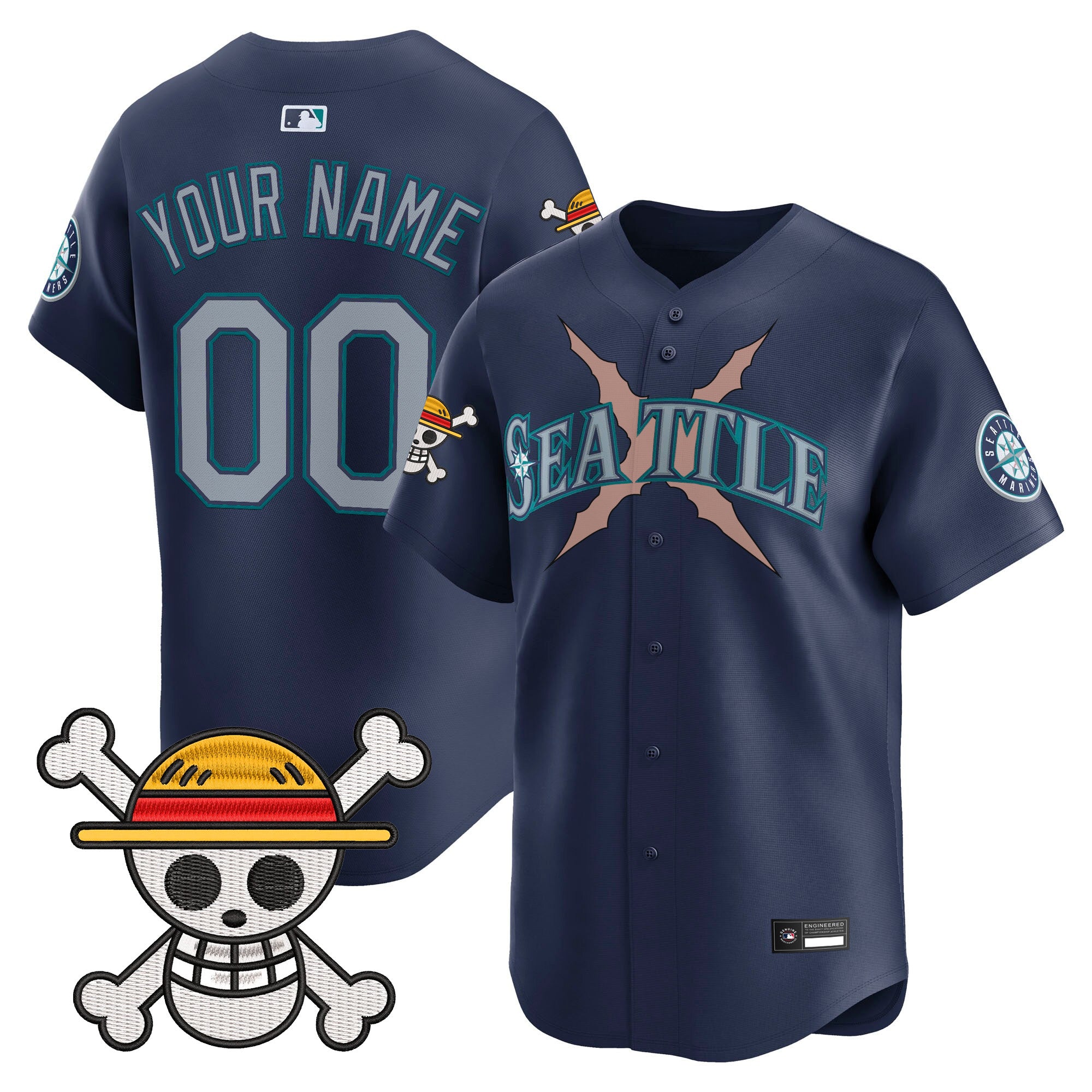 Seattle Mariners x One Piece Vapor Premier Limited Custom Jersey - Stitched