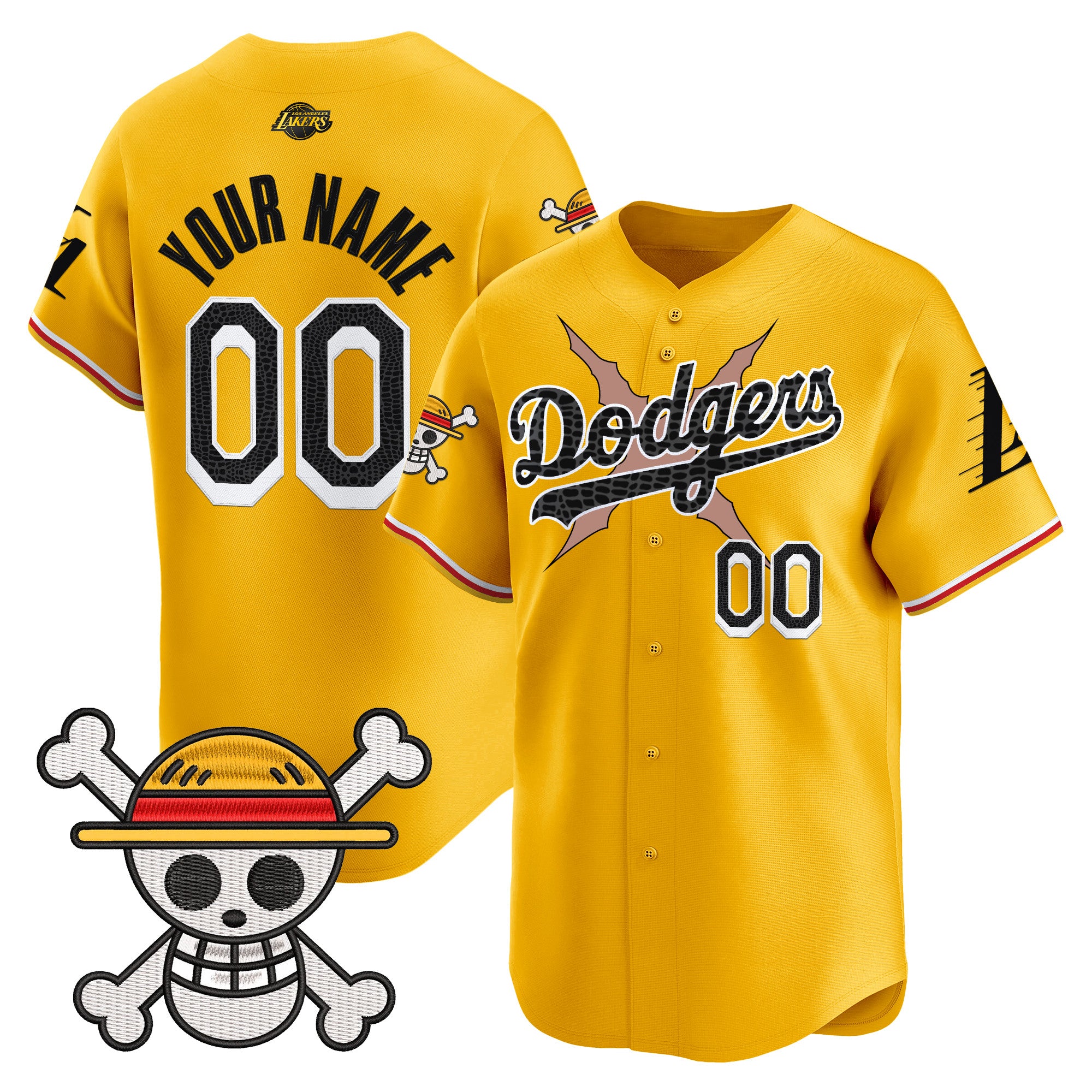 Los Angeles Dodgers x One Piece x Mamba Vapor Premier Limited Custom Jersey - Stitched