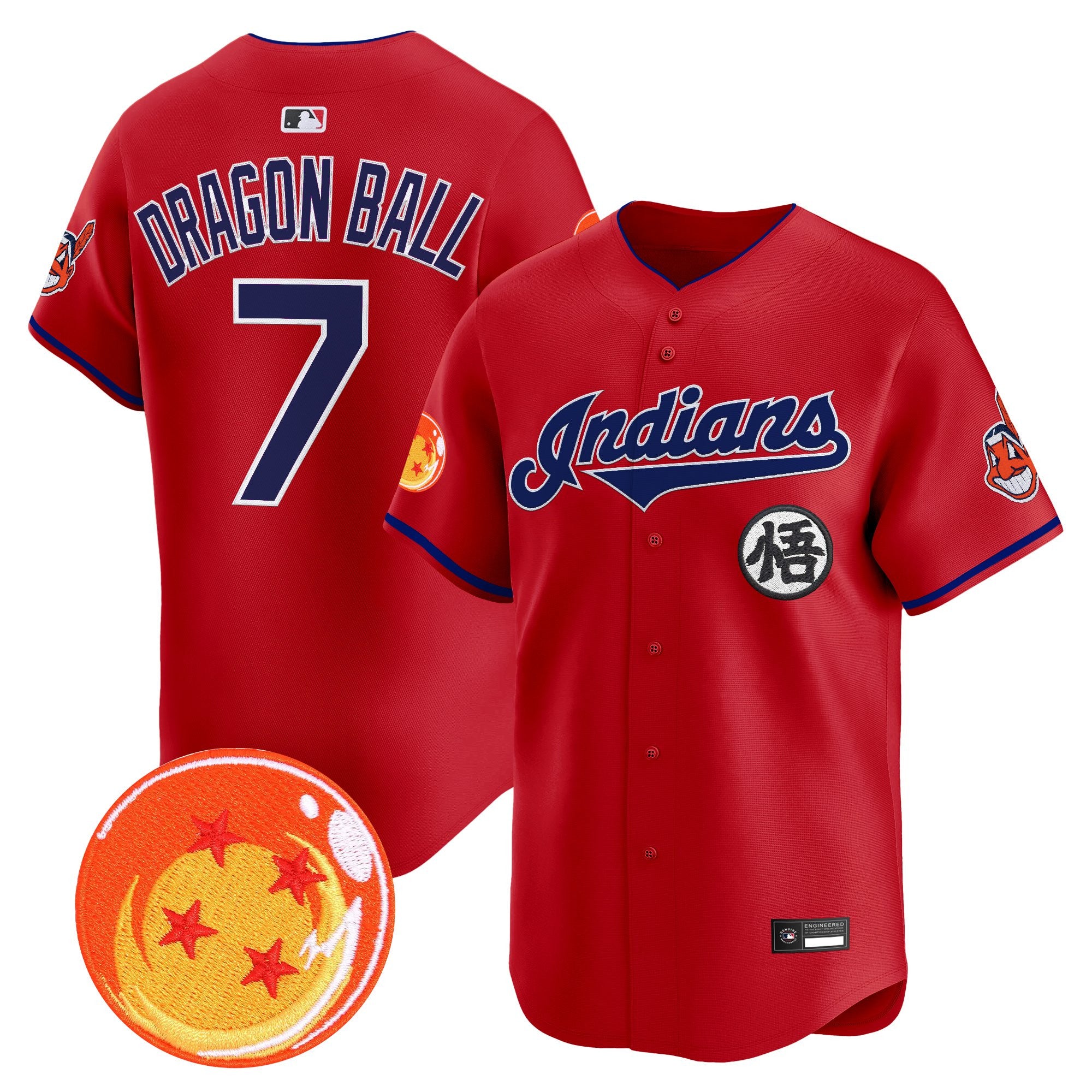 Men's Cleveland Indians x Dragon Ball Vapor Premier Limited Jersey - All Stitched