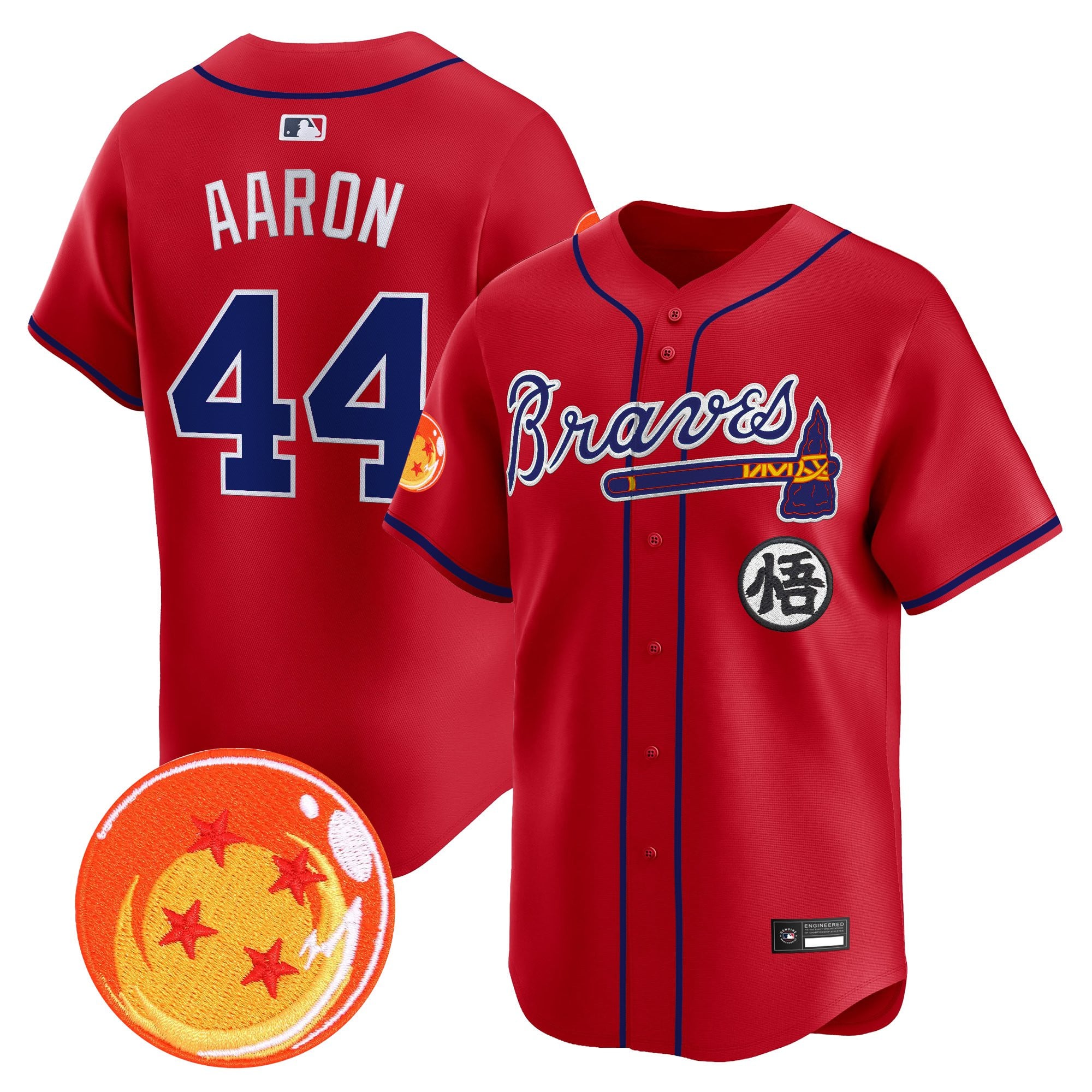 Men's Atlanta Braves x Dragon Ball Vapor Premier Limited Jersey - All Stitched
