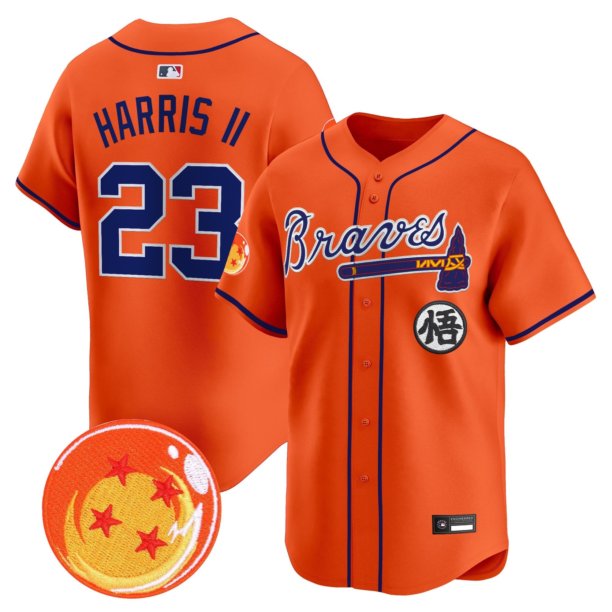 Men's Atlanta Braves x Dragon Ball Vapor Premier Limited Jersey - All Stitched