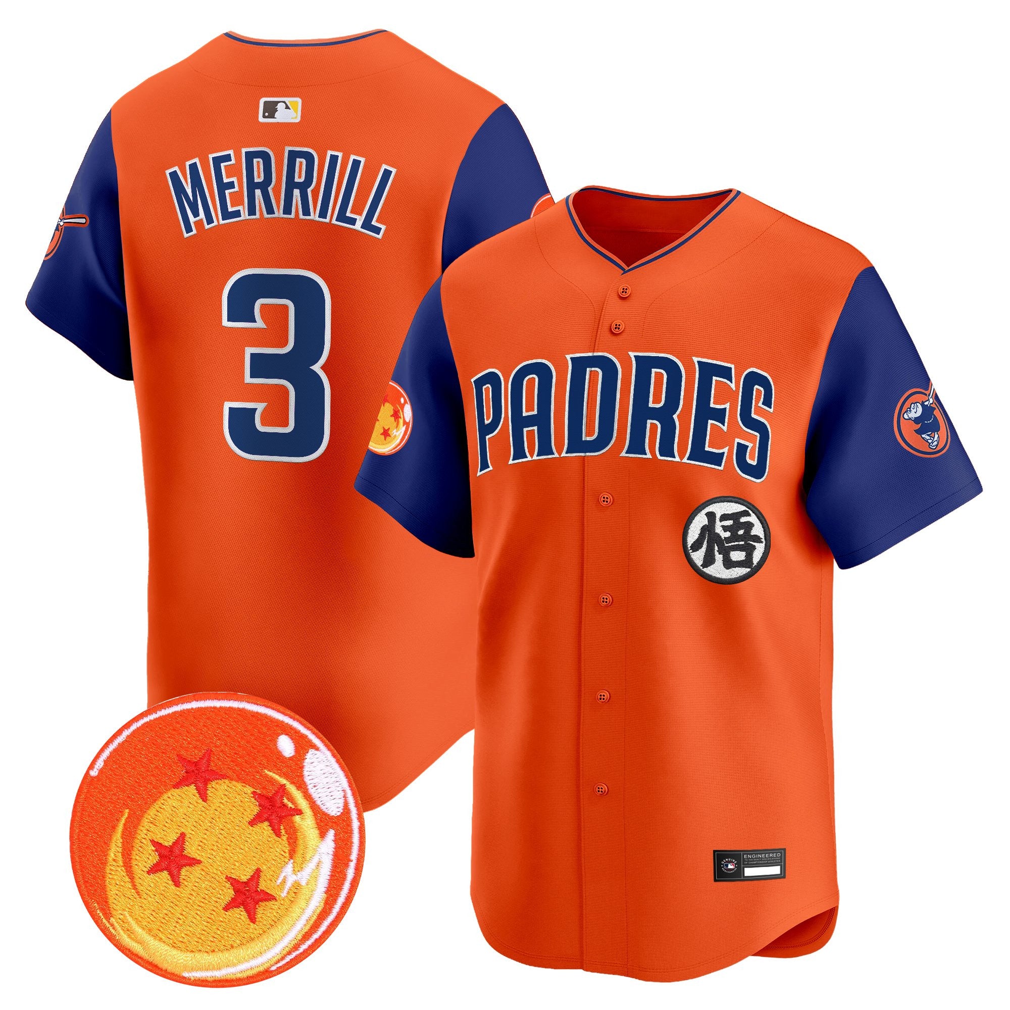 Men's Padres x Dragon Ball Vapor Premier Limited Jersey - All Stitched