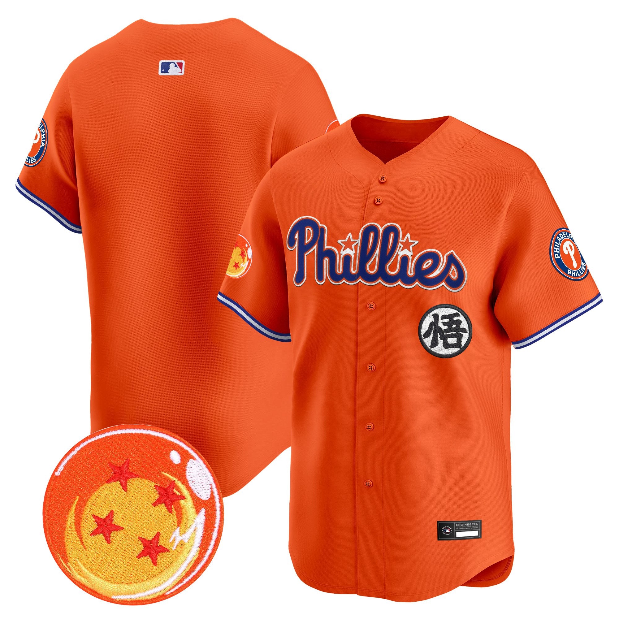 Men's Philadelphia Phillies x Dragon Ball Vapor Premier Limited Jersey - All Stitched